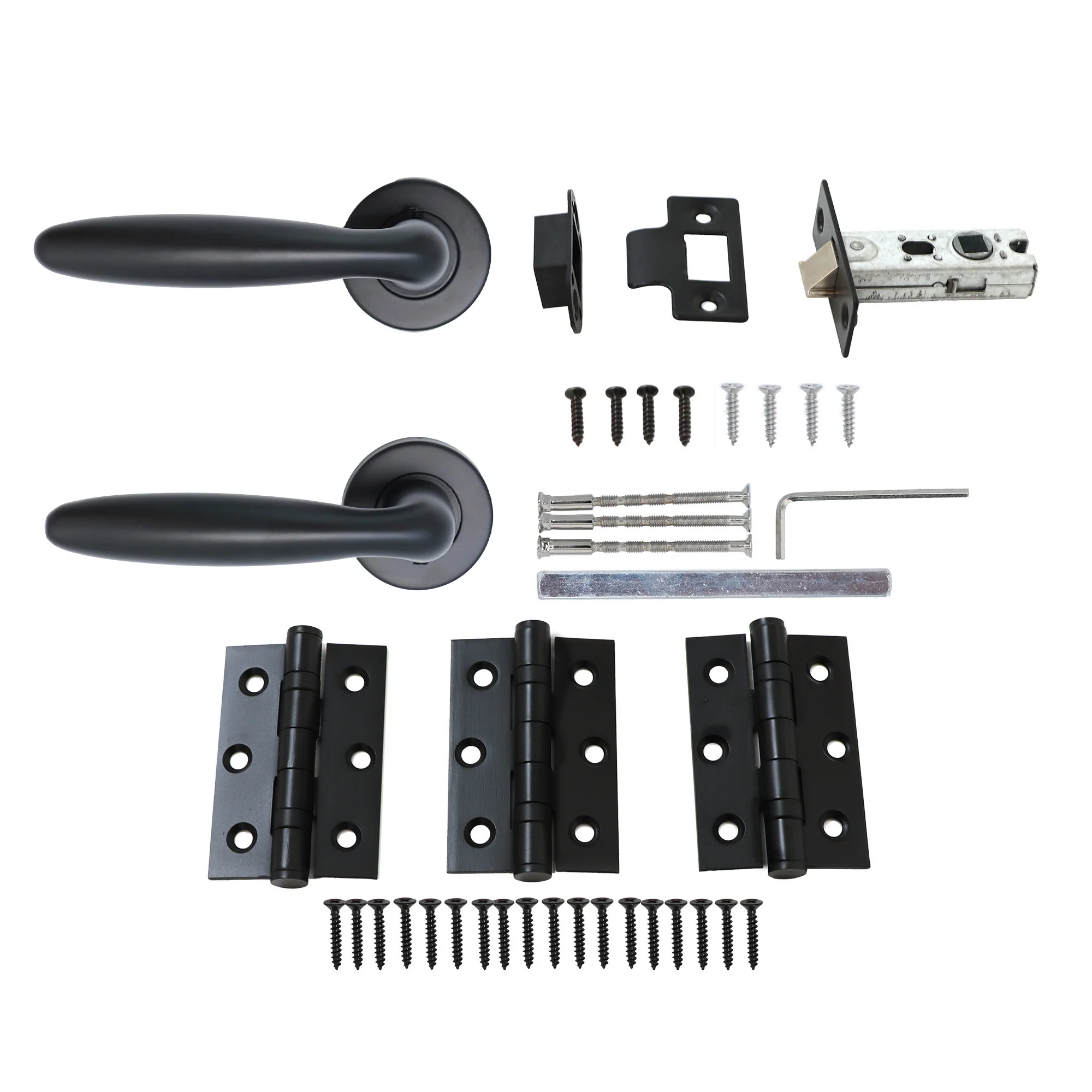 Superior Sirius Lever on Round Rose CE13 Fire Door Handle Set - Matt Black (123543) - Image 5