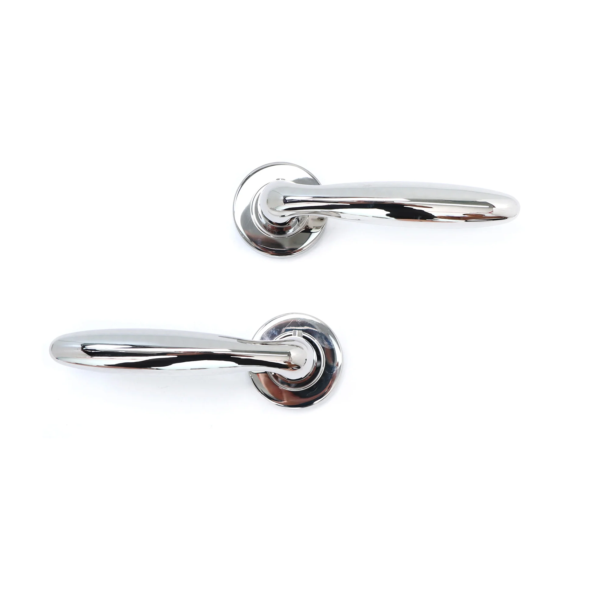 Superior Sirius Lever on Round Rose CE13 Fire Door Handle Set - Polished Stainless Steel (123541) - Image 4