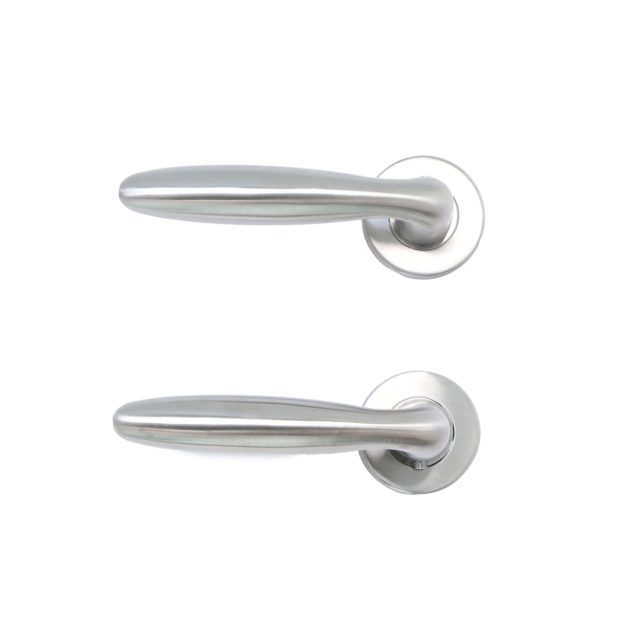Superior Sirius Lever on Round Rose CE13 Fire Door Handle Set - Satin Stainless Steel (123540) - Image 2