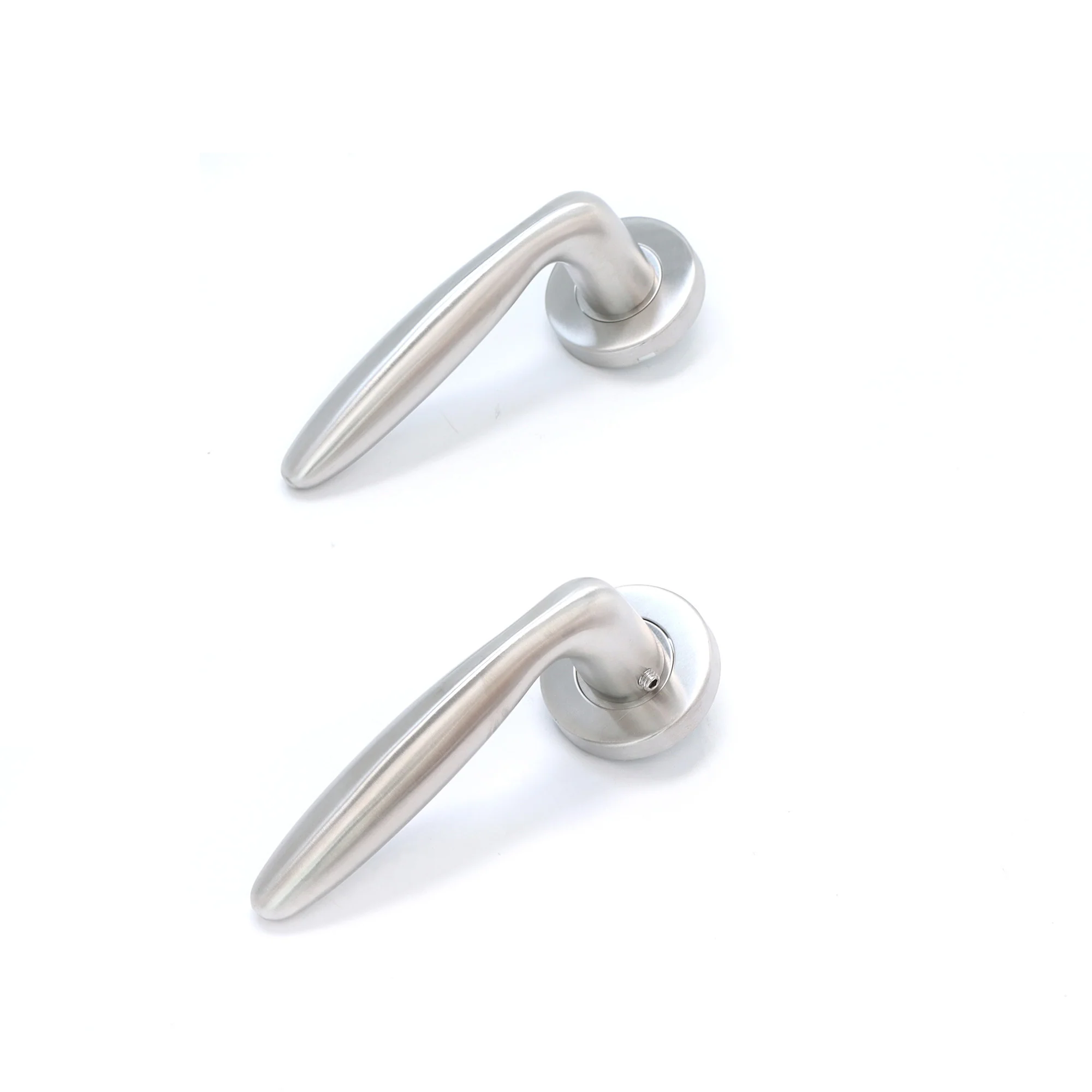 Superior Sirius Lever on Round Rose CE13 Fire Door Handle Set - Satin Stainless Steel (123540) - Image 3