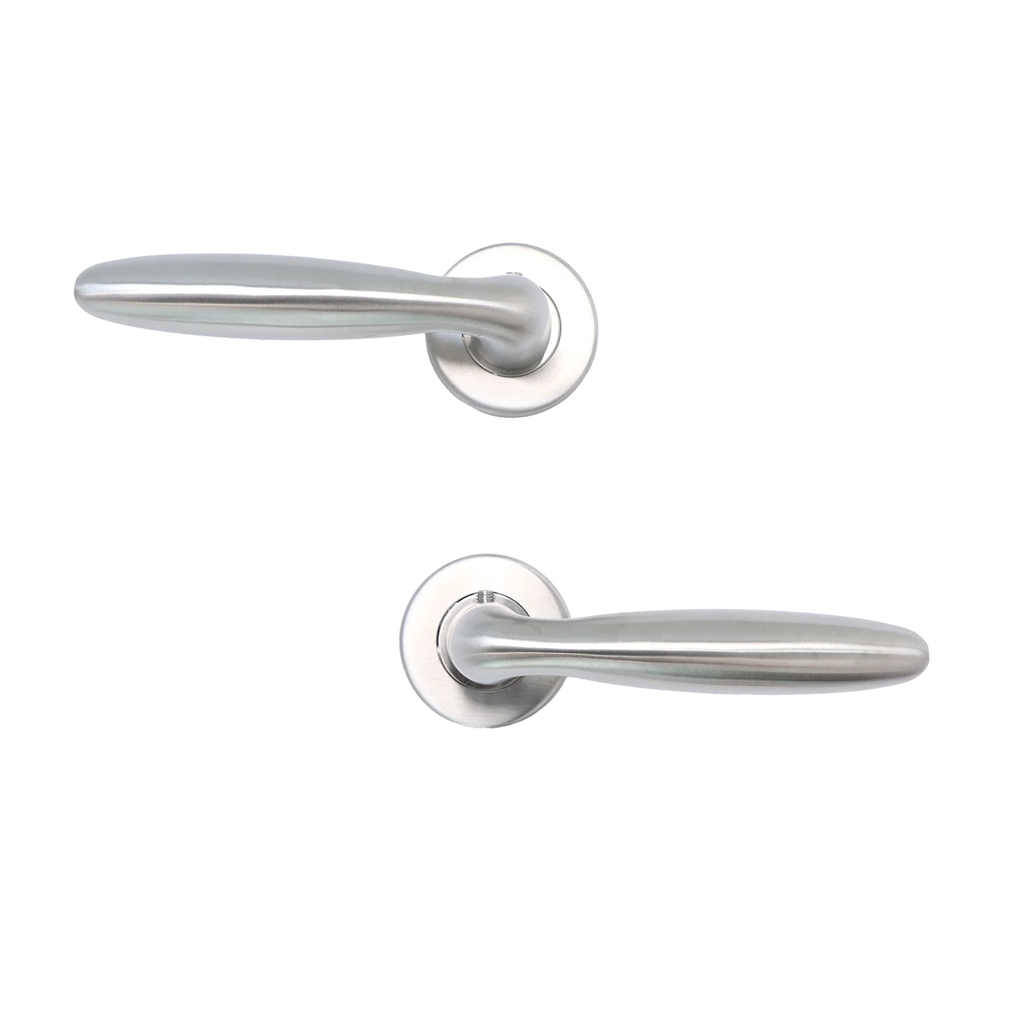 Superior Sirius Lever on Round Rose CE13 Fire Door Handle Set - Satin Stainless Steel (123540) - Image 4