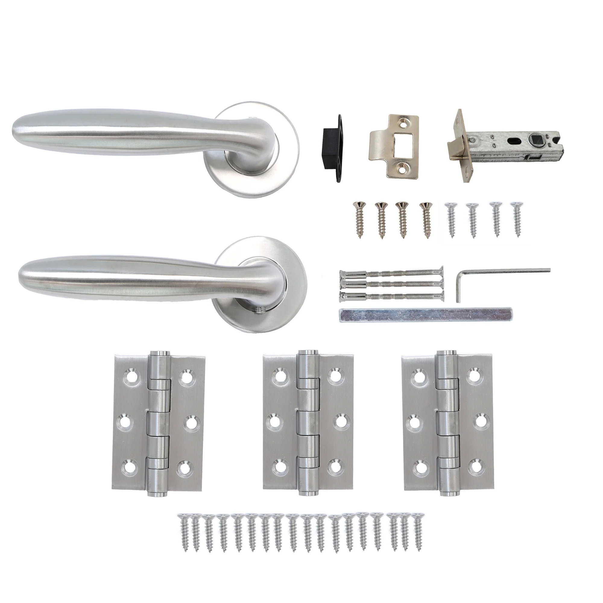 Superior Sirius Lever on Round Rose CE13 Fire Door Handle Set - Satin Stainless Steel (123540) - Image 6
