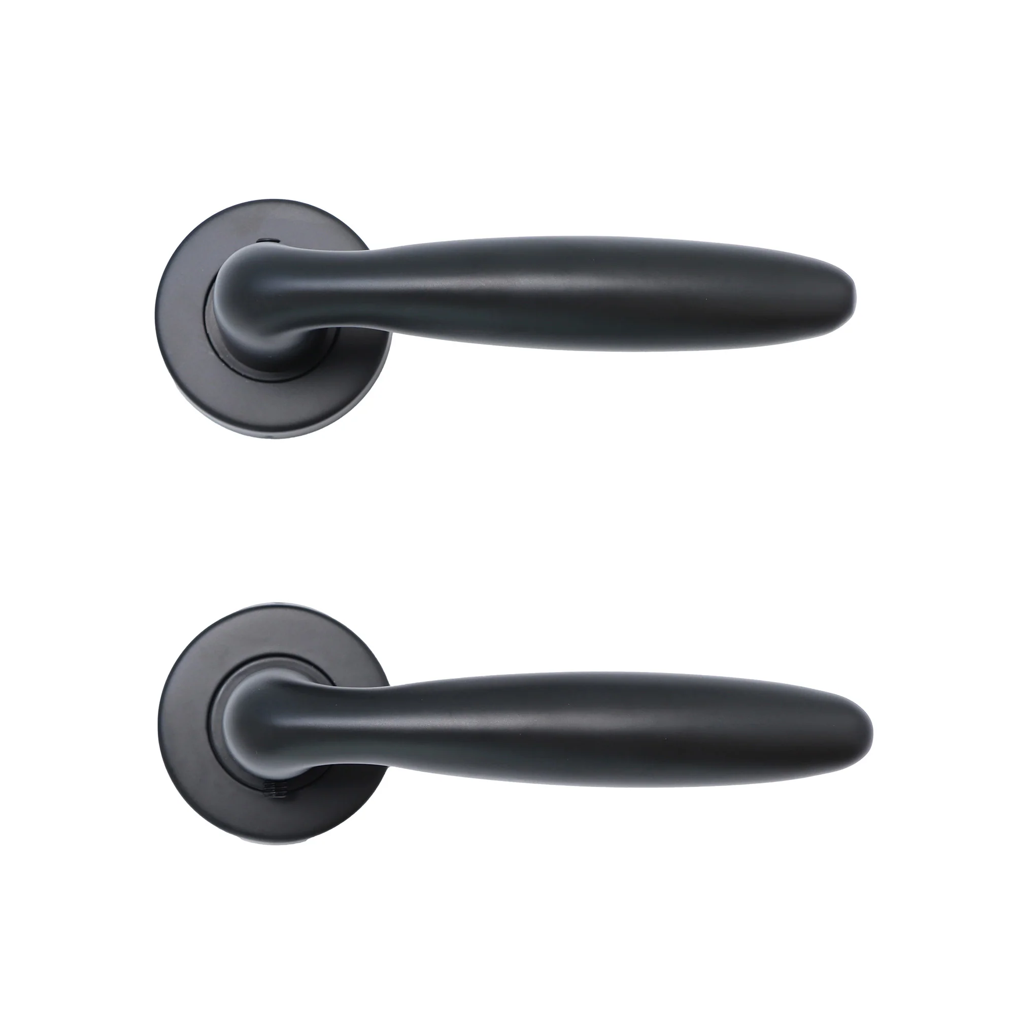 Superior Sirius Lever on Round Rose Handle Set - Matt Black (123485) - Image 2