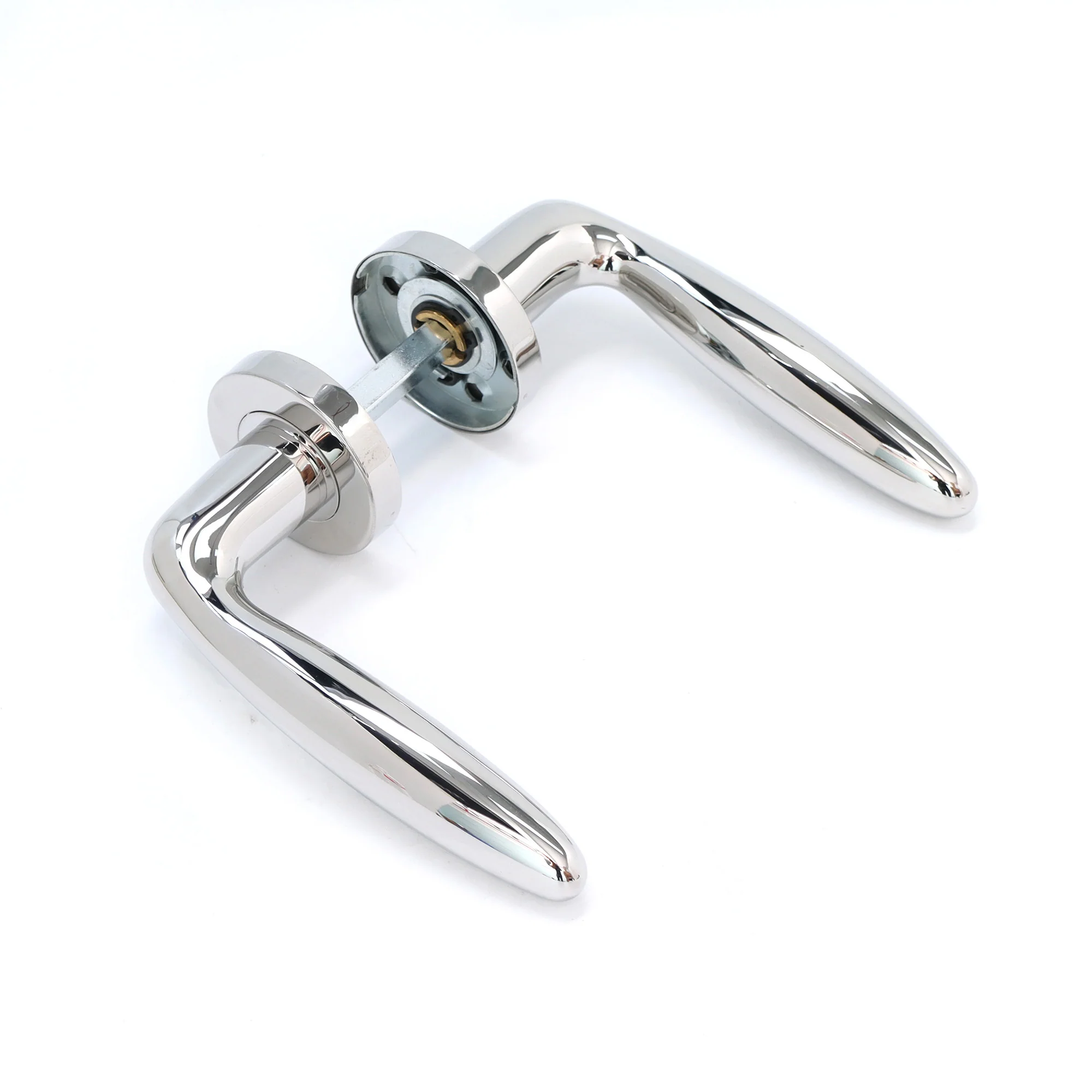 Superior Sirius Lever on Round Rose Handle Set - Polished Stainless Steel (123483) - Image 4