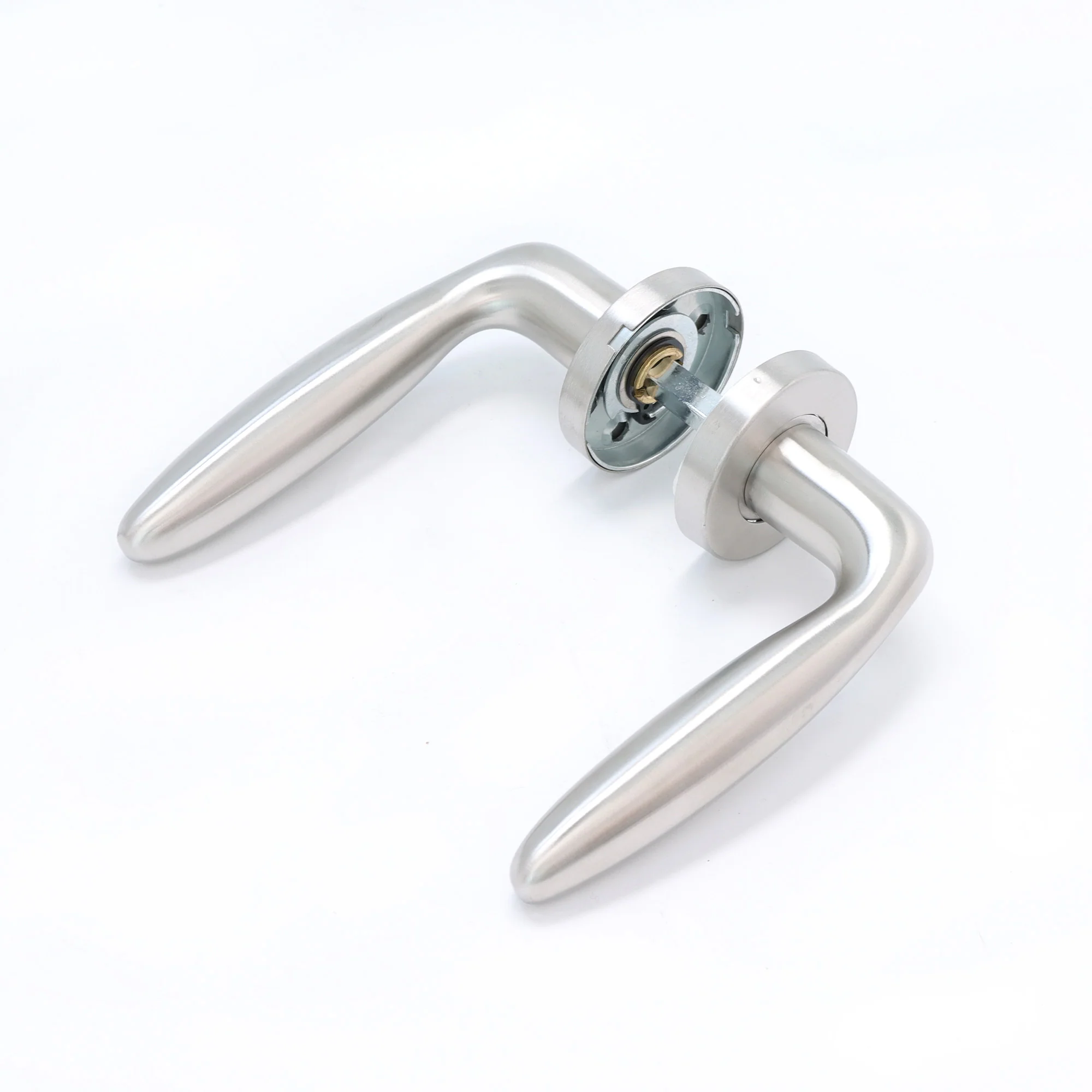 Superior Sirius Lever on Round Rose Handle Set - Satin Stainless Steel (123482) - Image 2
