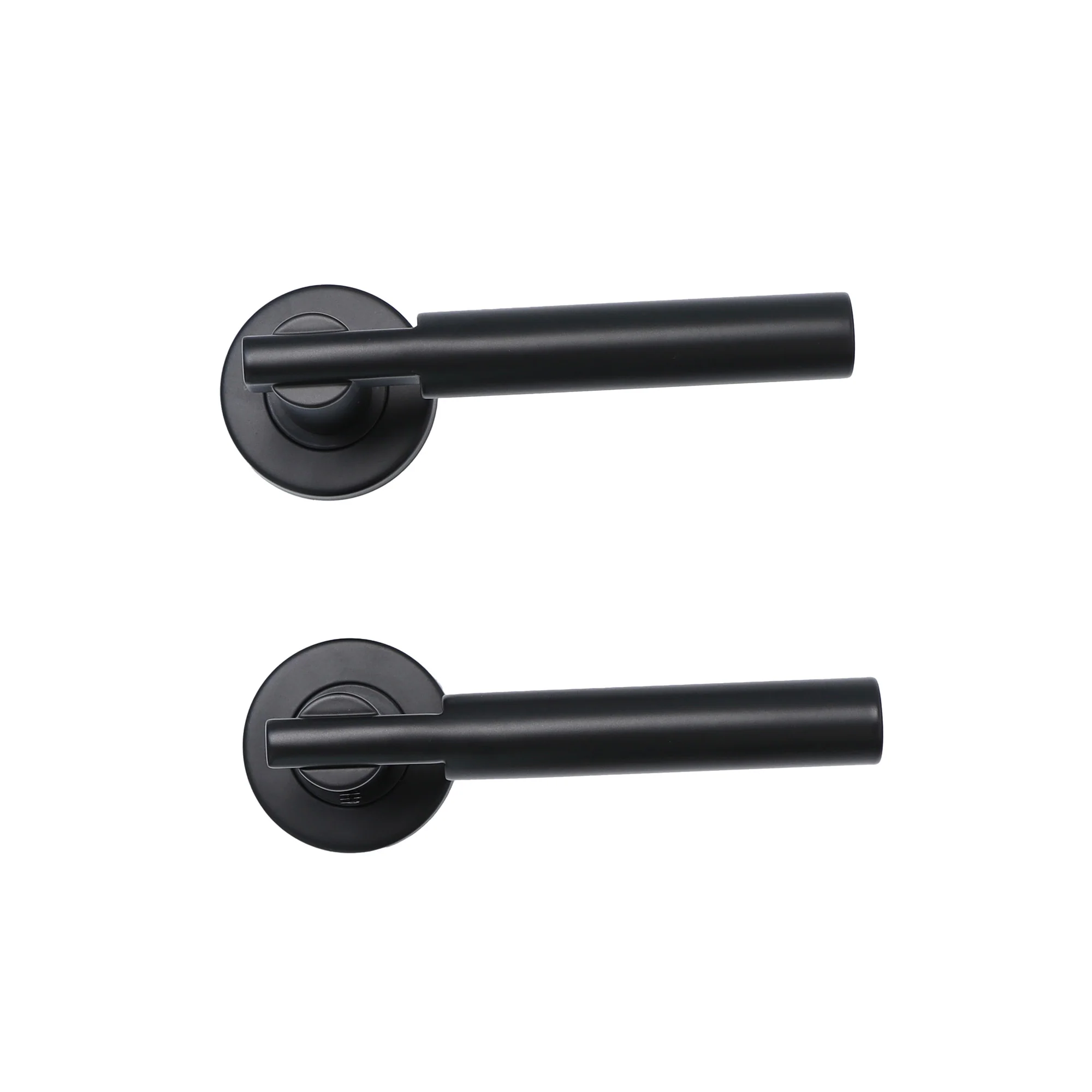 Superior Titan Lever on Round Rose Bathroom Handle Set - Matt Black (123510) - Image 6