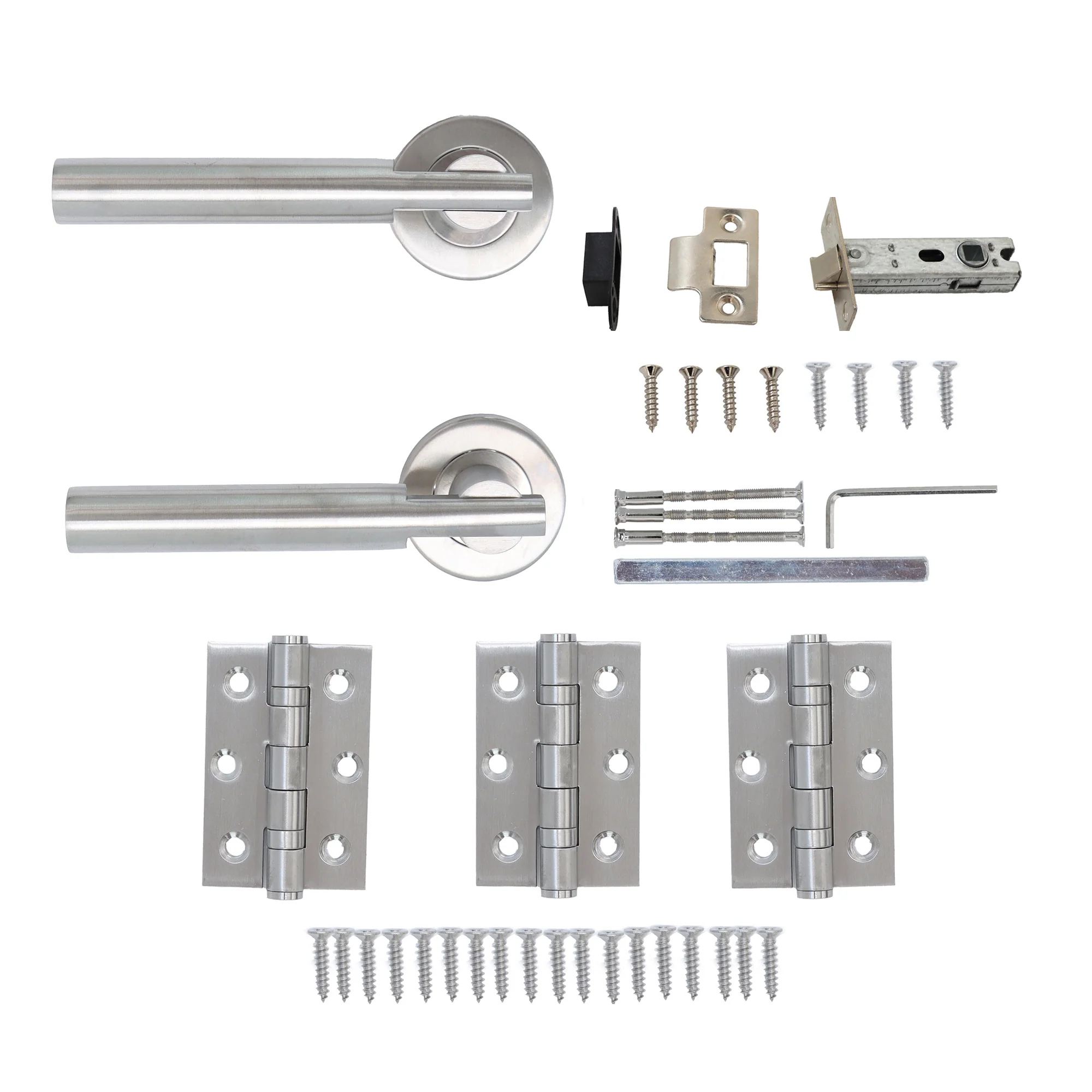 Superior Titan Lever on Round Rose CE13 Fire Door Handle Set - Satin Stainless Steel (123537) - Image 6