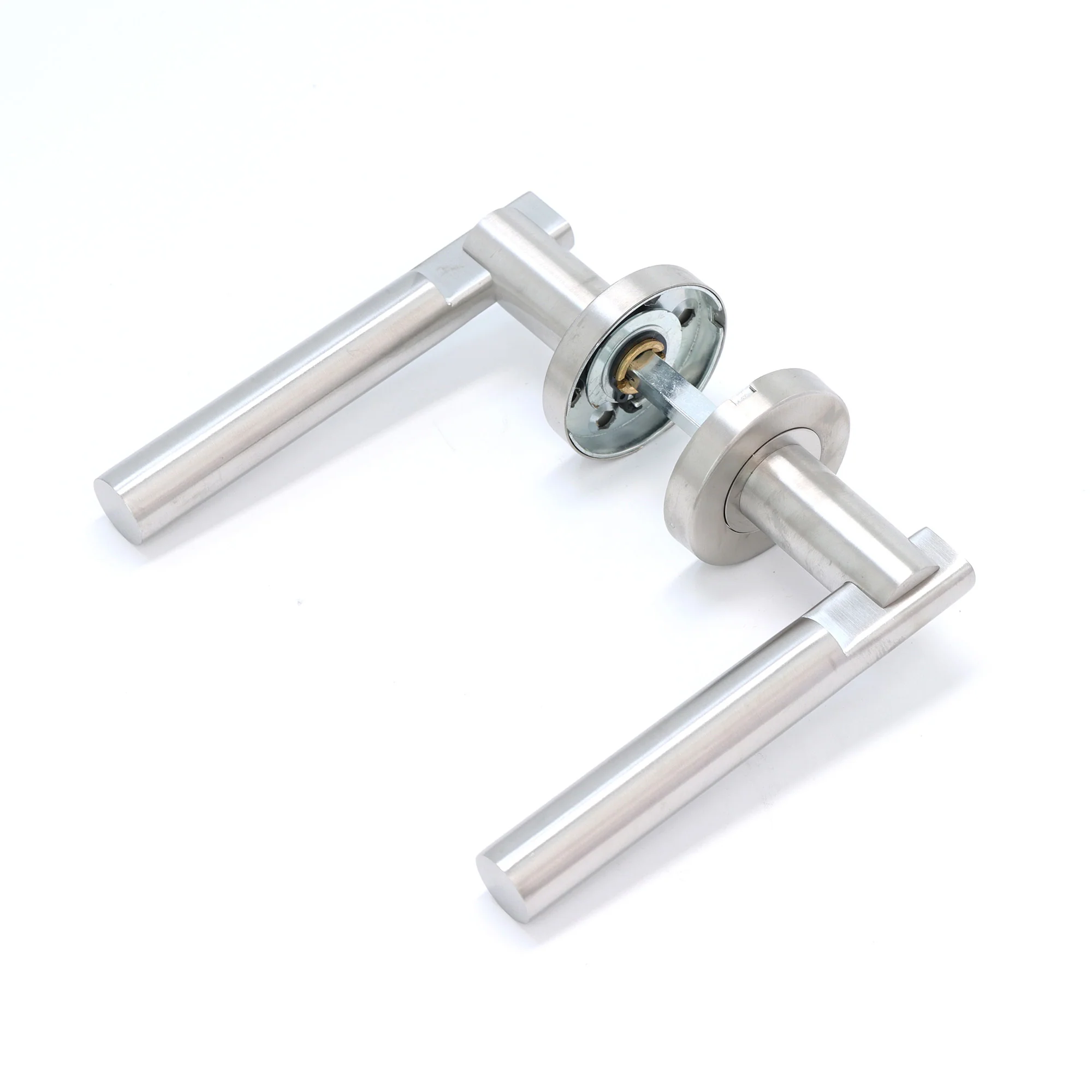 Superior Titan Lever on Round Rose Handle Set - Satin Stainless Steel (123479) - Image 4