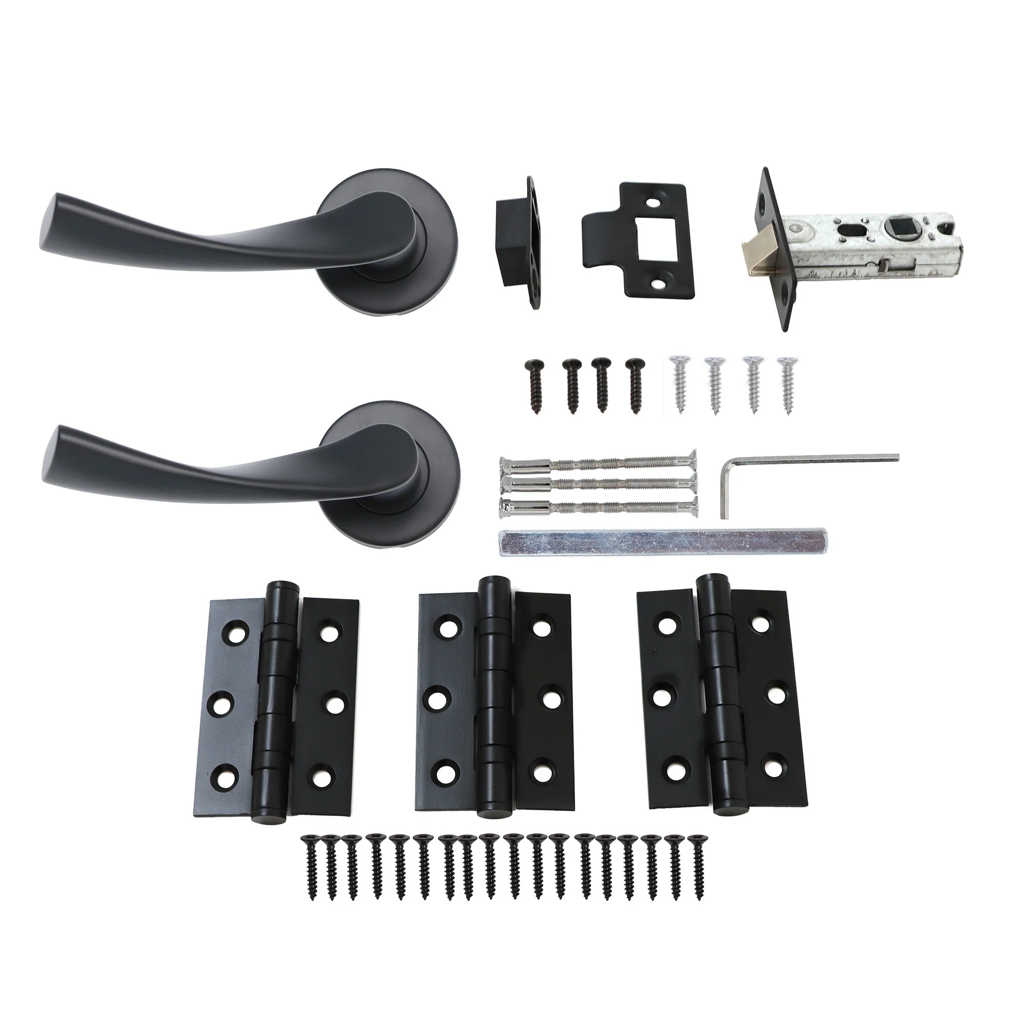 Superior Vega Lever on Round Rose CE13 Fire Door Handle Set - Matt Black (123536) - Image 6