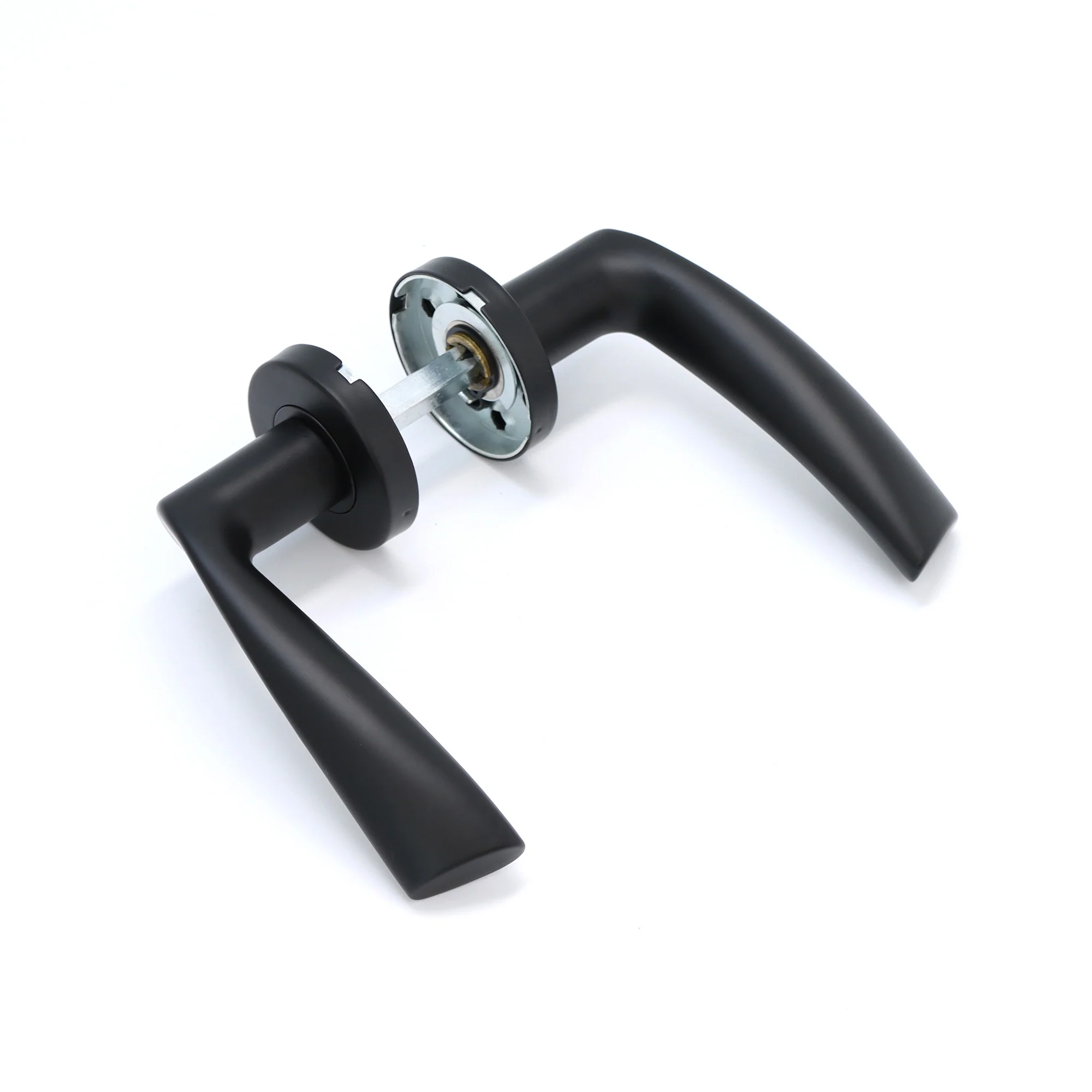 Superior Vega Lever on Round Rose Handle Set - Matt Black (123478) - Image 4
