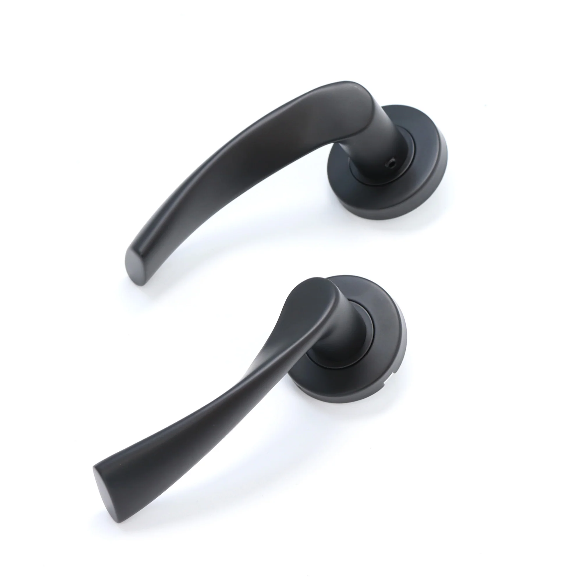 Superior Vega Lever on Round Rose Handle Set - Matt Black (123478) - Image 6