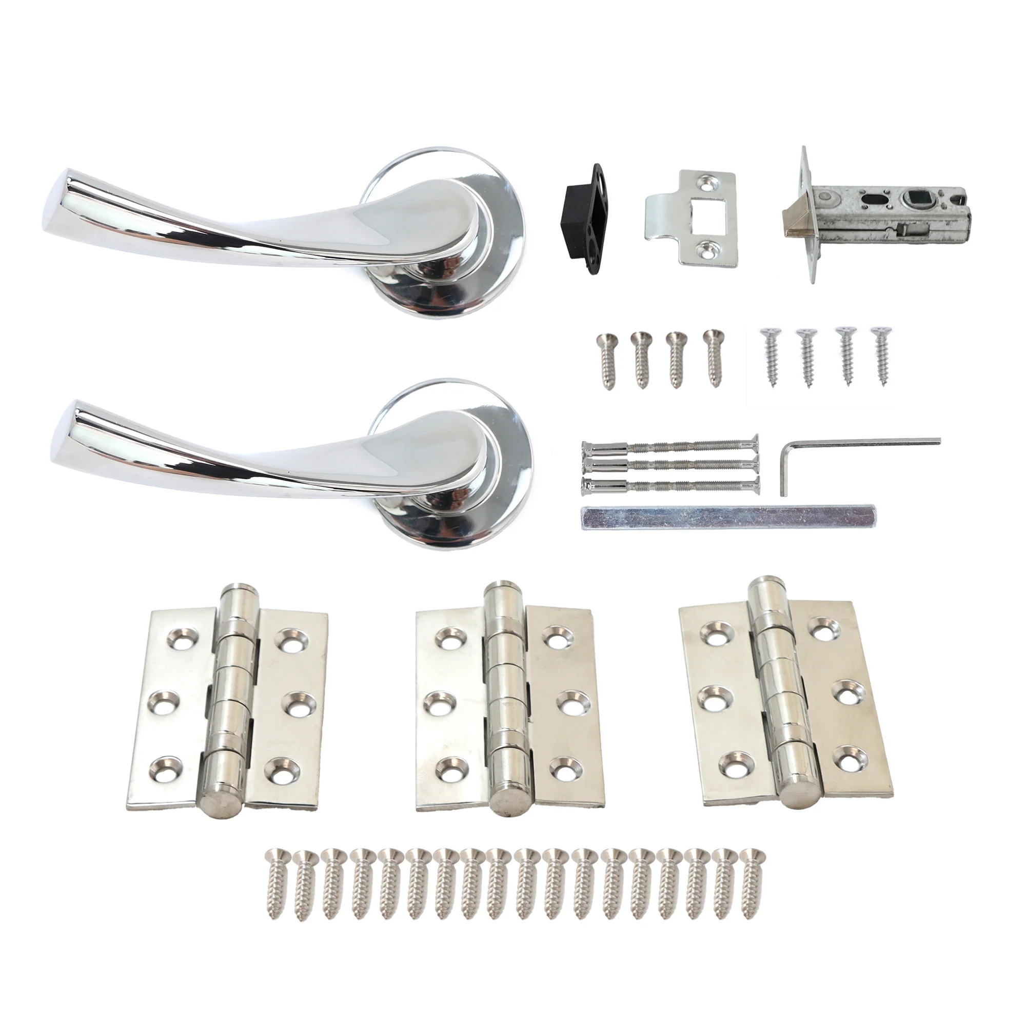Superior Vega Lever on Round Rose Handle Set - Polished Stainless Steel (123476) - Image 3