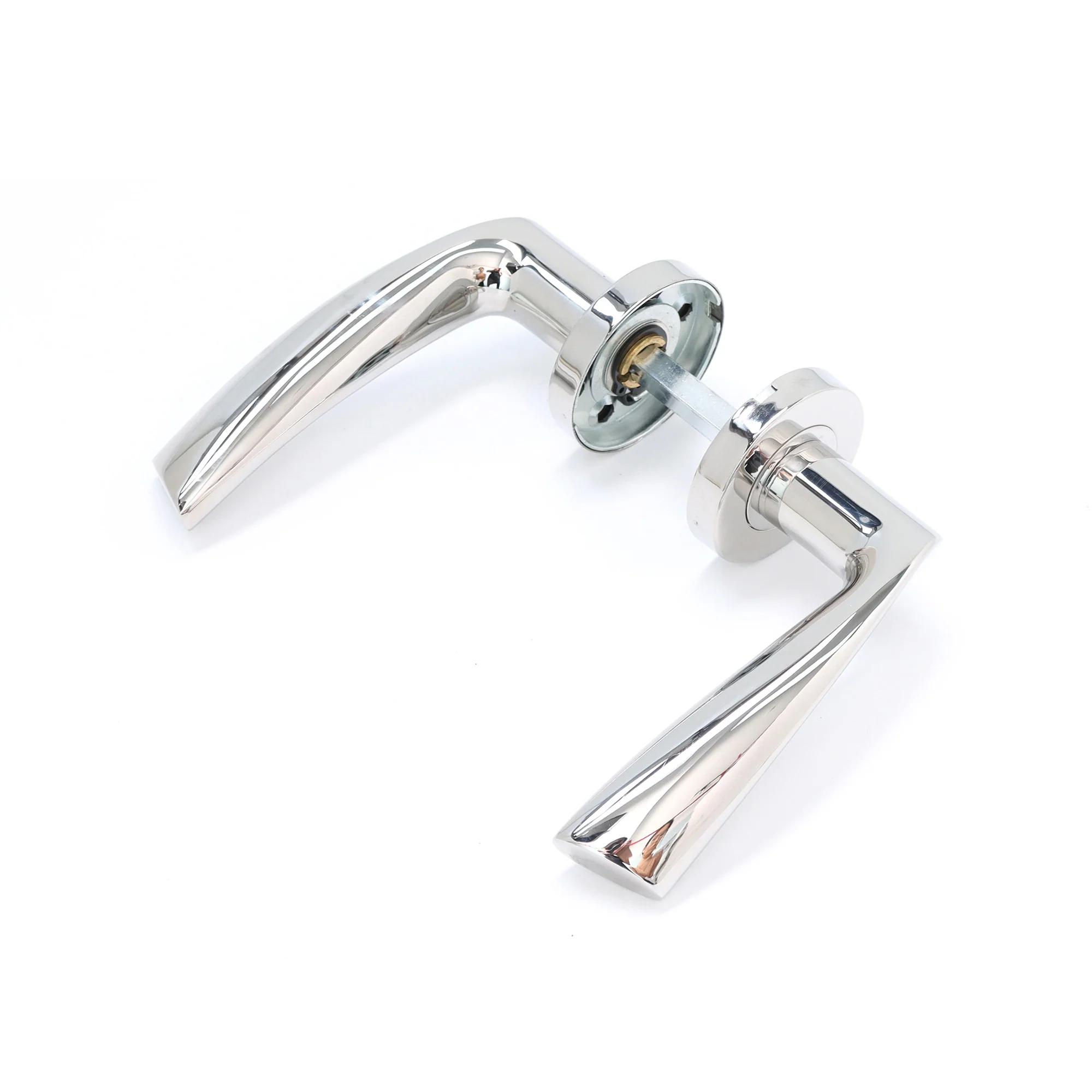 Superior Vega Lever on Round Rose Handle Set - Polished Stainless Steel (123476) - Image 5