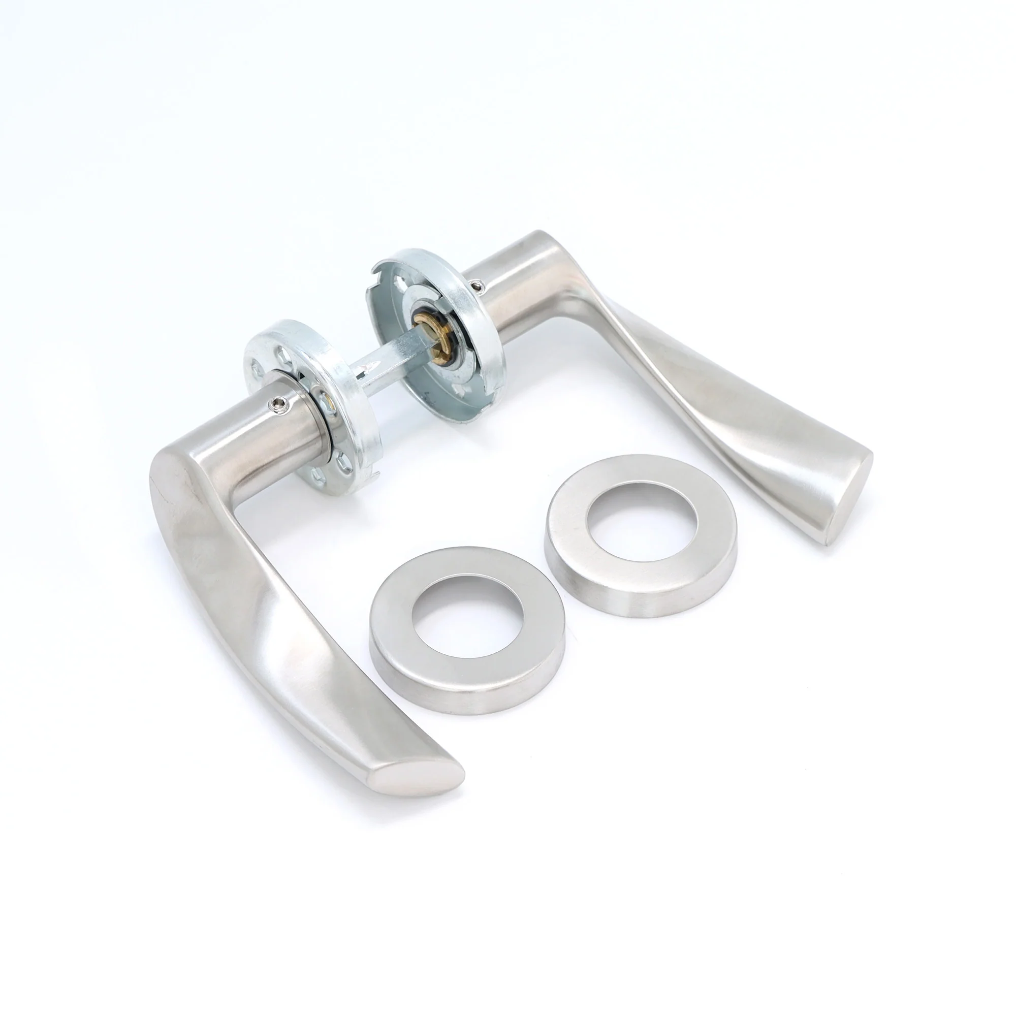 Superior Vega Lever on Round Rose Handle Set - Satin Stainless Steel (123475) - Image 2