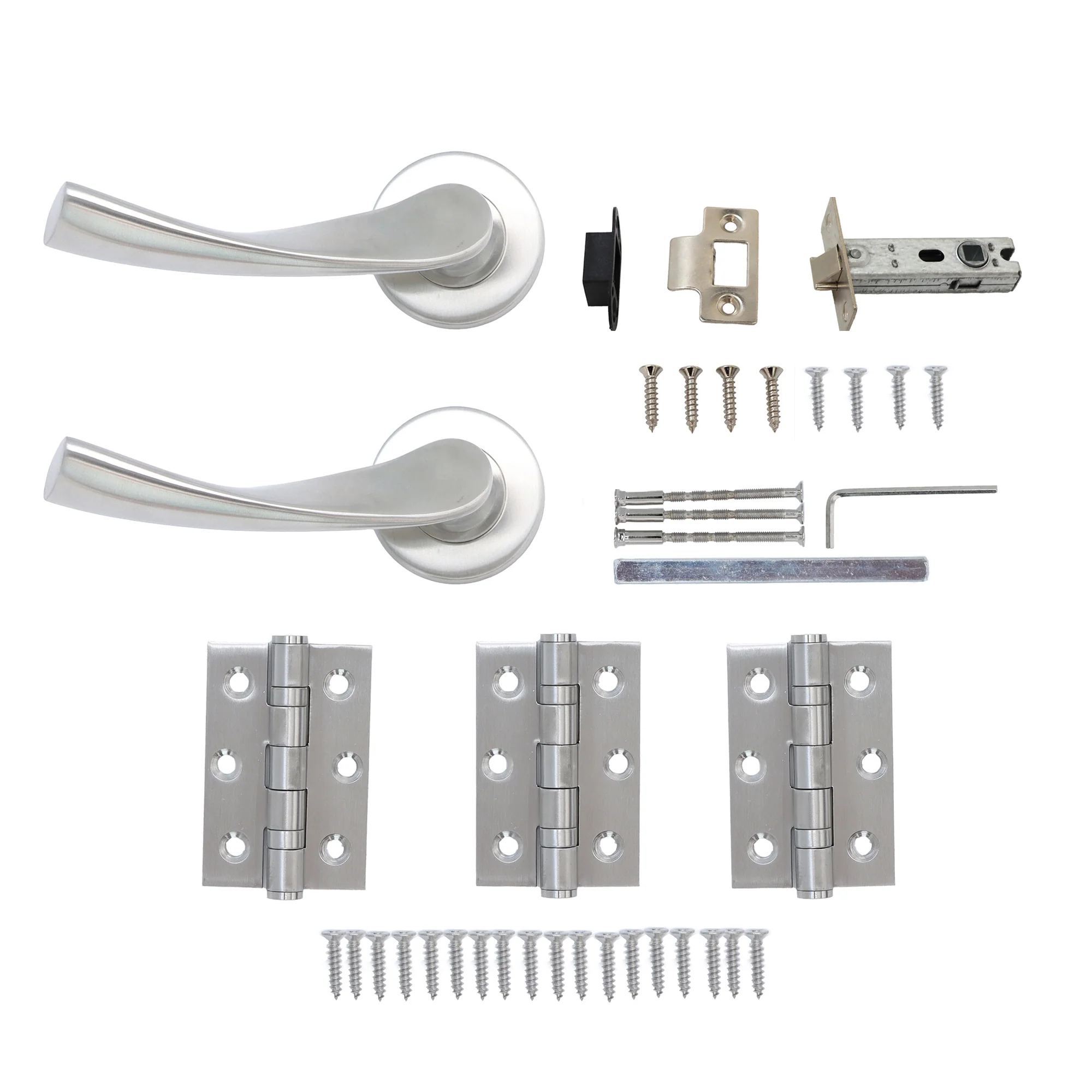 Superior Vega Lever on Round Rose Handle Set - Satin Stainless Steel (123475) - Image 3