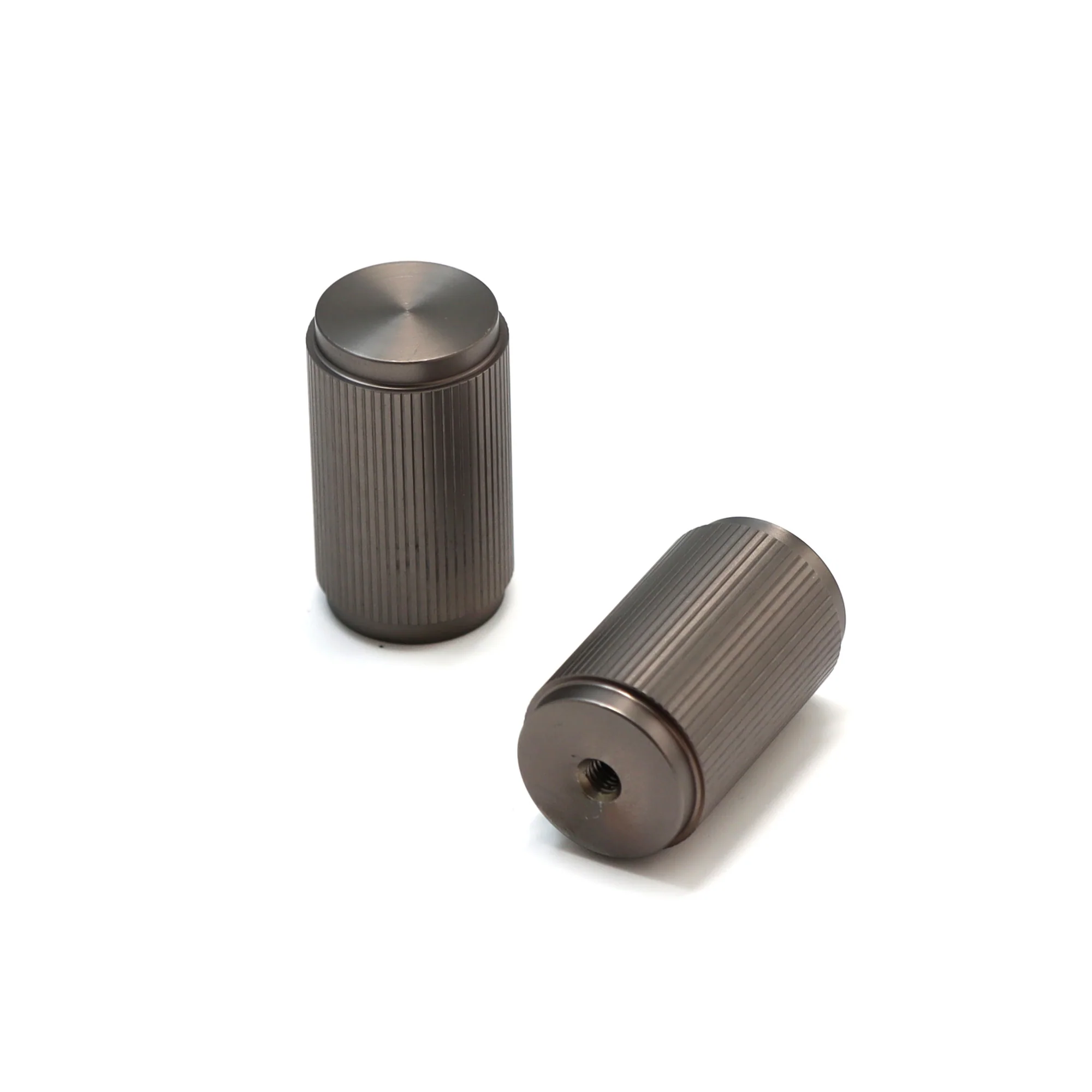 Fluted Large Round Cabinet Door Knob - Gun Metal (123445) - Image 2