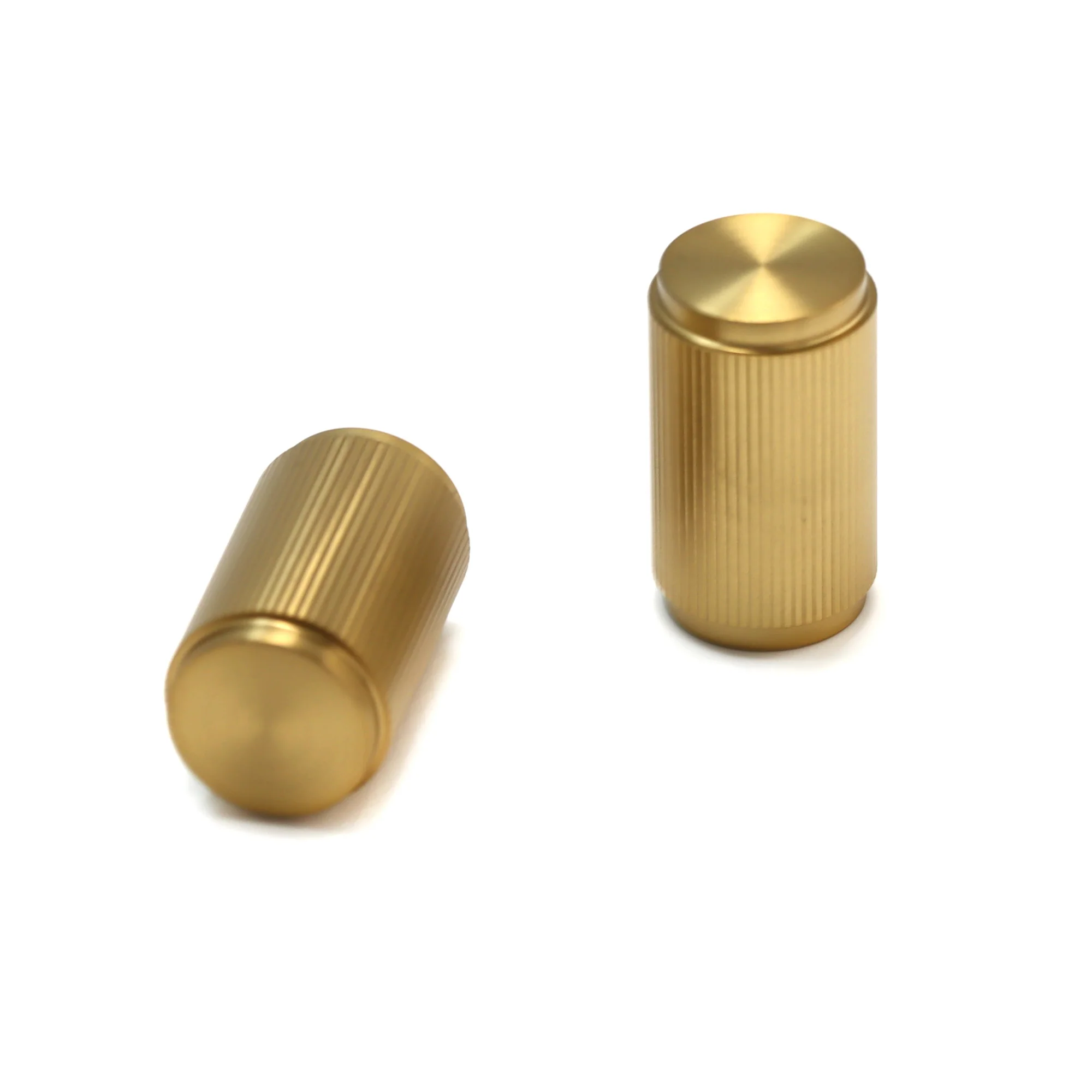 Fluted Large Round Cabinet Door Knob - Satin Gold (123442) - Image 3