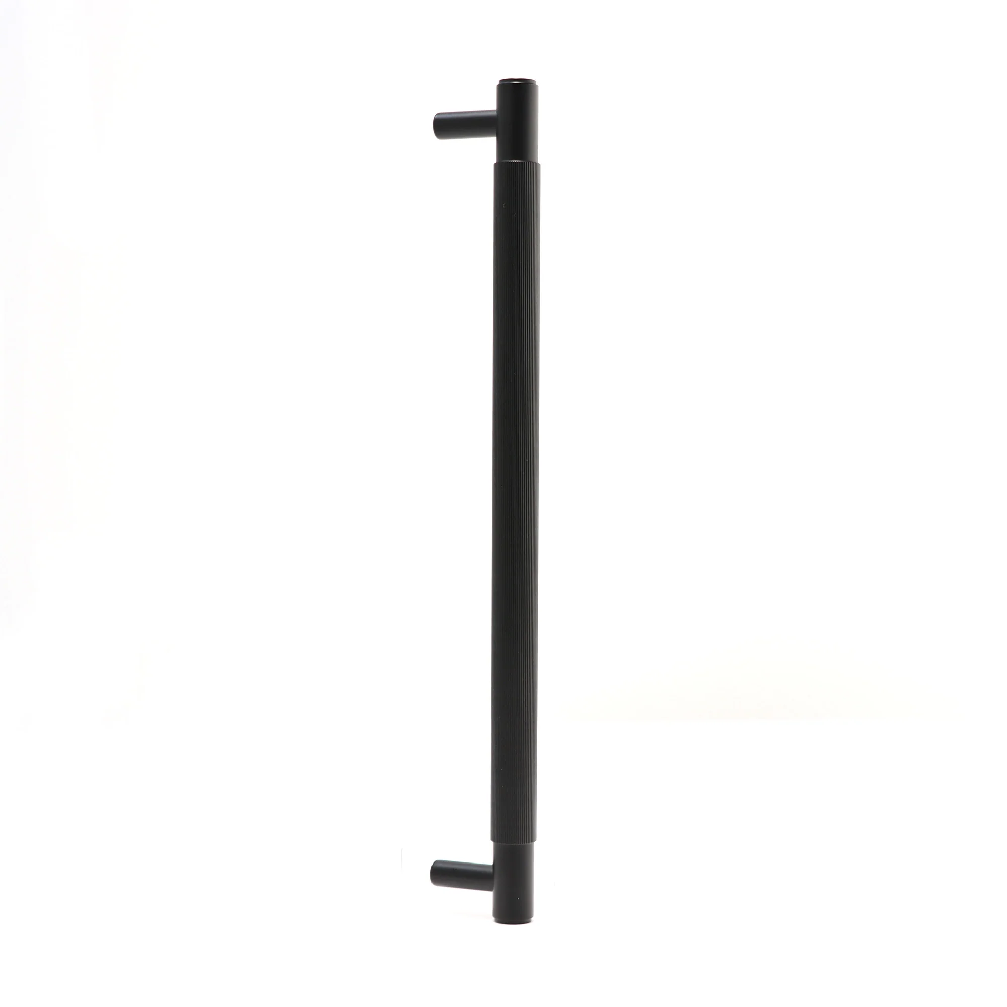 Fluted Large Round T-Bar Pull Handle - Matt Black (123433)