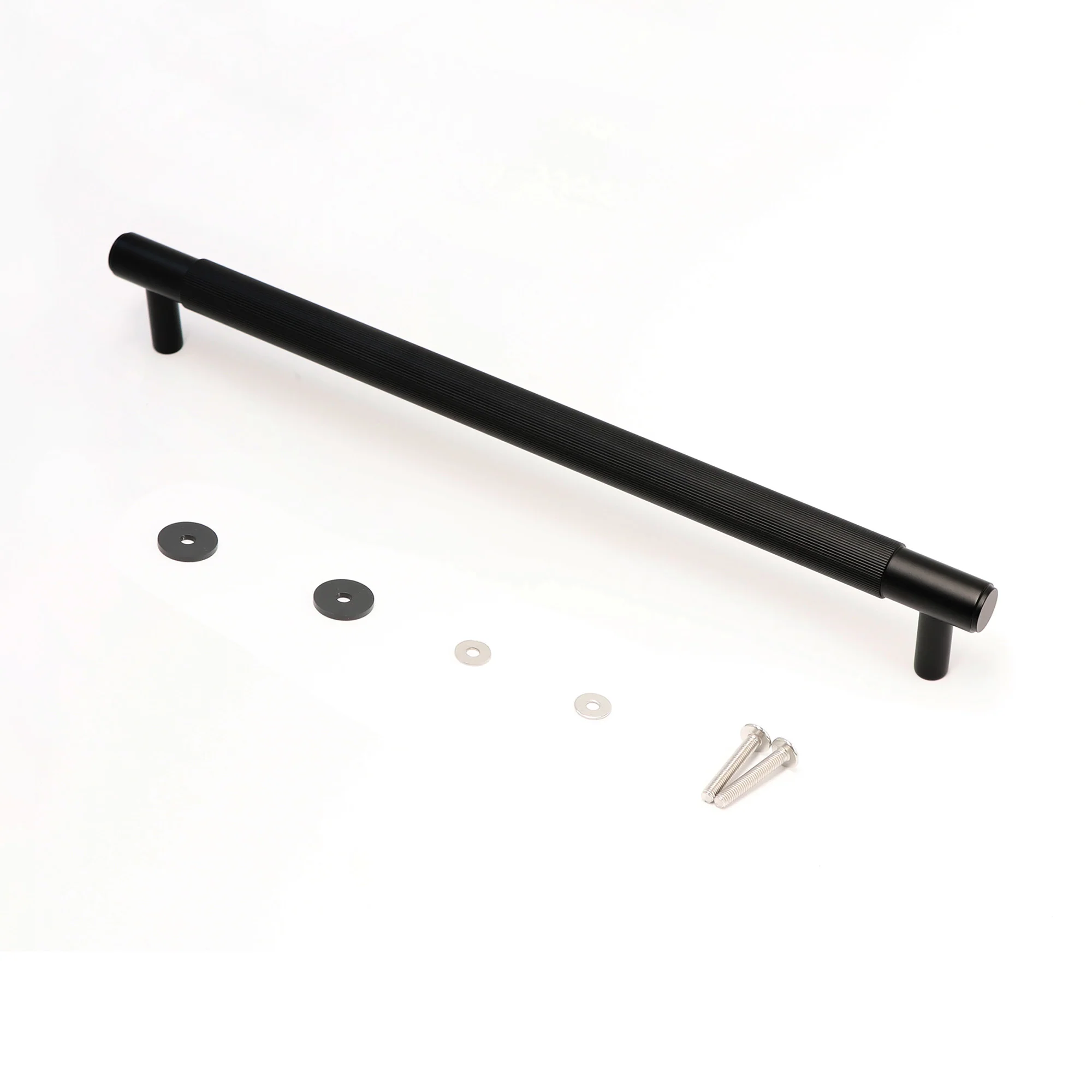 Fluted Large Round T-Bar Pull Handle - Matt Black (123433) - Image 4