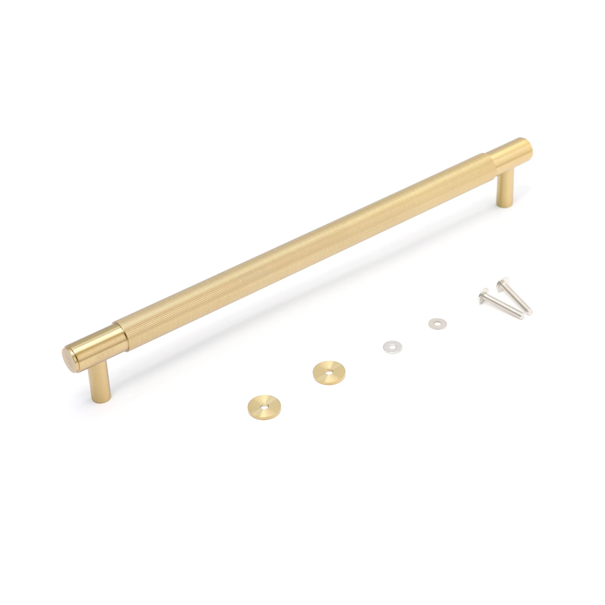 Fluted Large Round T-Bar Pull Handle - Satin Gold (123432) - Image 4