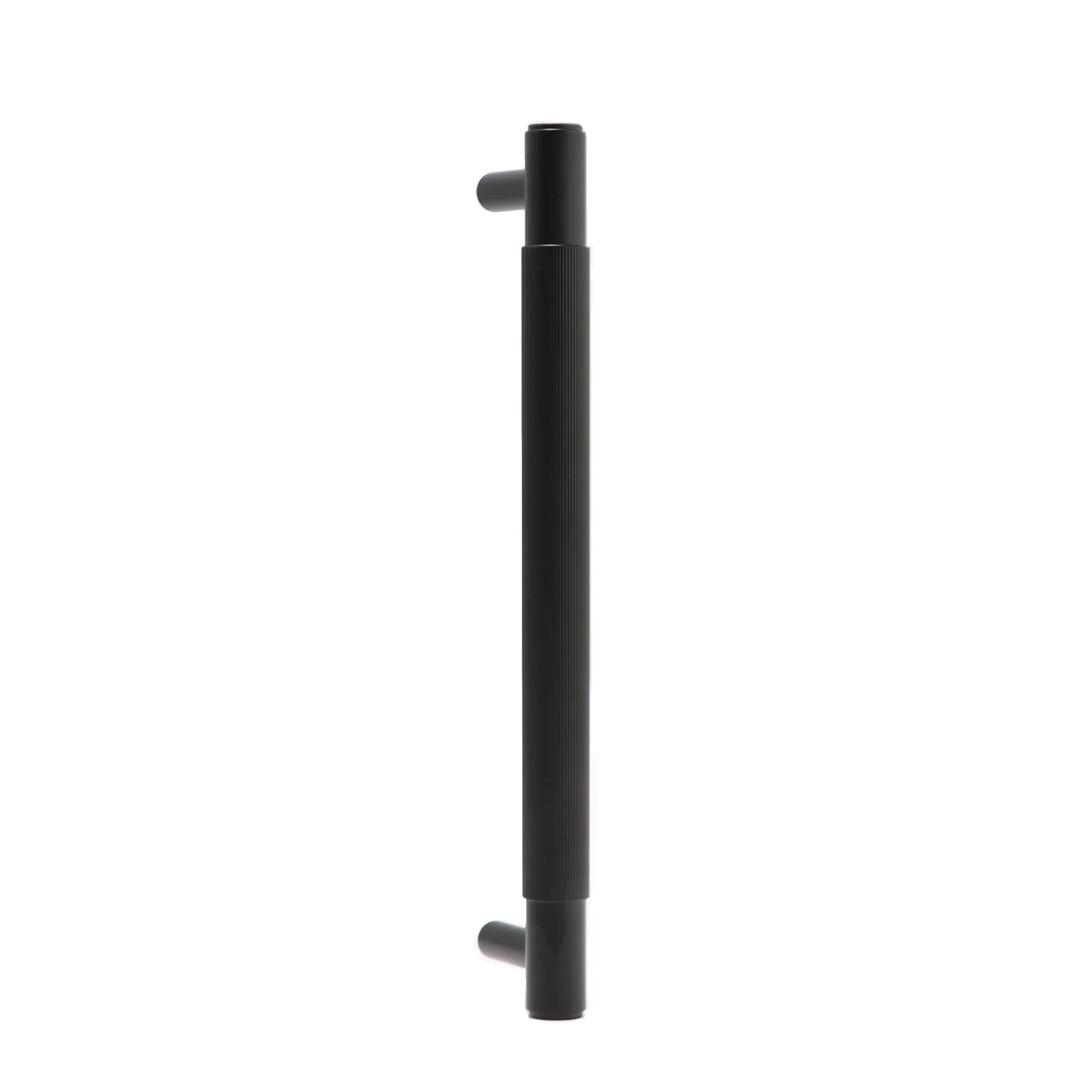 Fluted Medium Round T-Bar Pull Handle - Matt Black (123428)