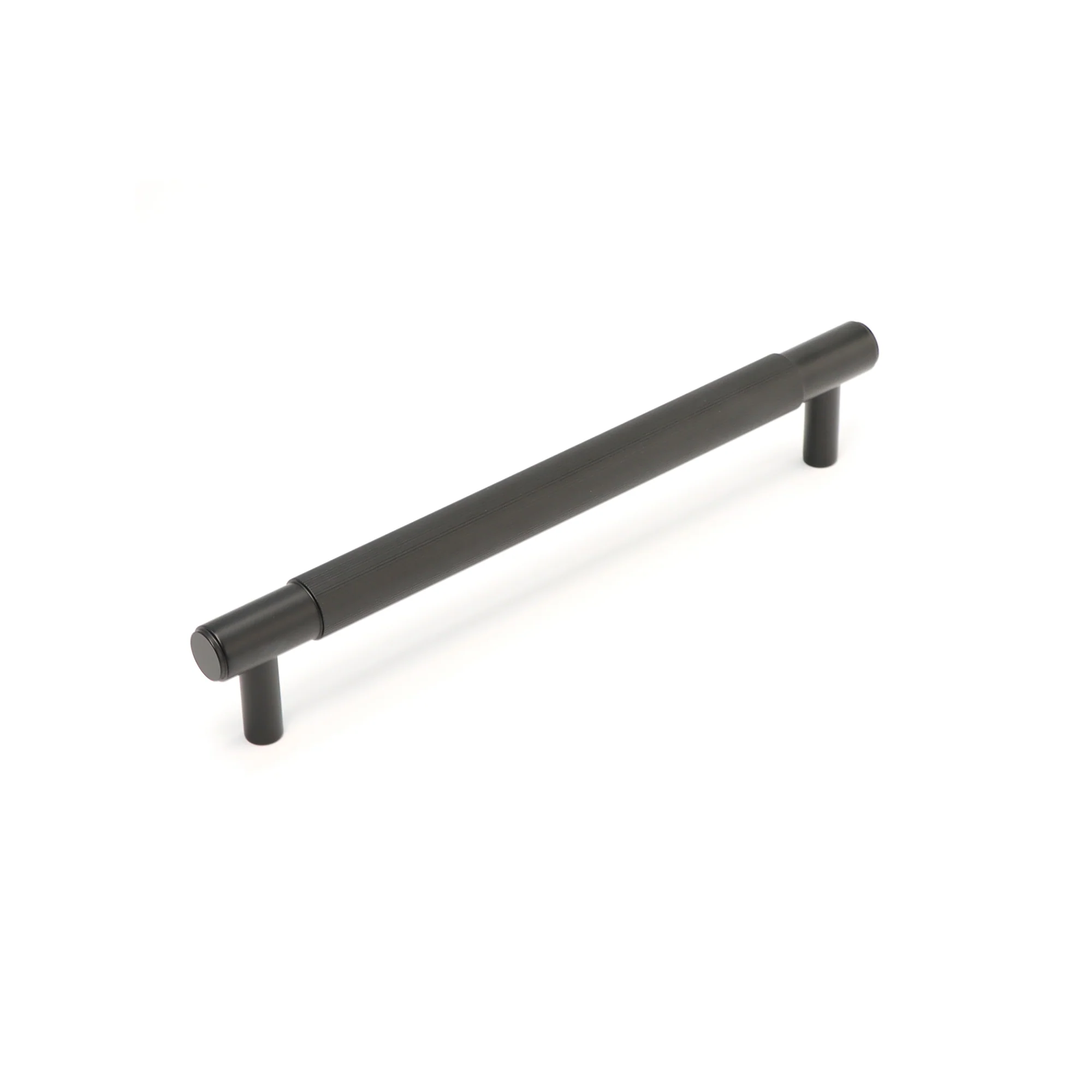 Fluted Medium Round T-Bar Pull Handle - Matt Black (123428) - Image 3