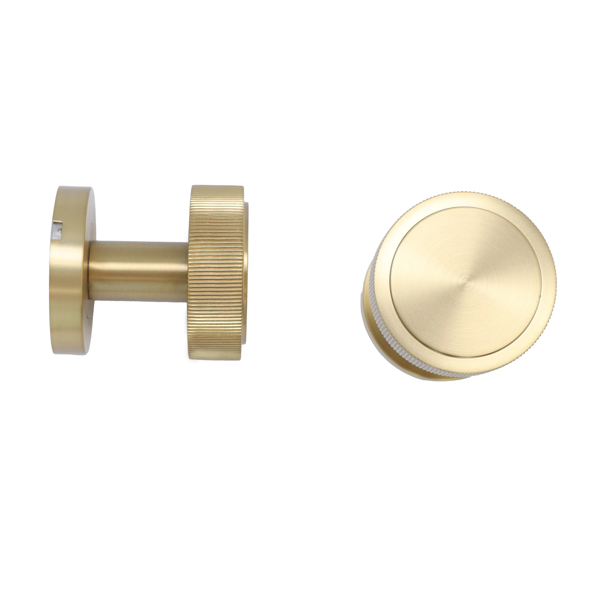 Fluted Round Rose Door Knob Set - Satin Gold (123402) - Image 5