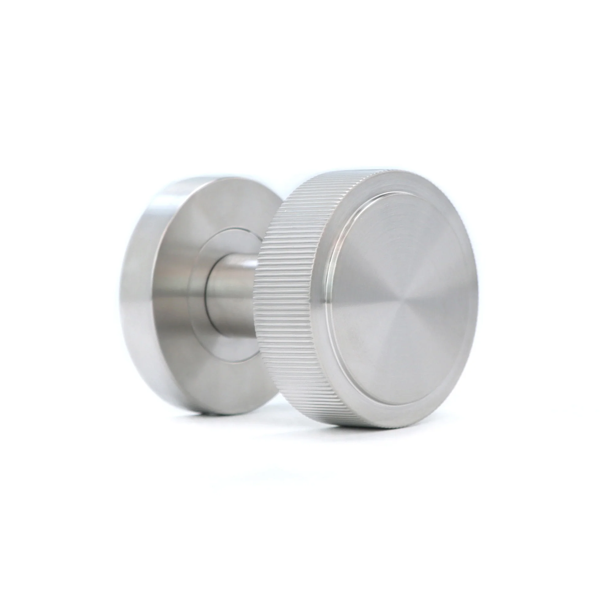 Fluted Round Rose Door Knob Set - Satin Stainless Steel (123401) - Image 2