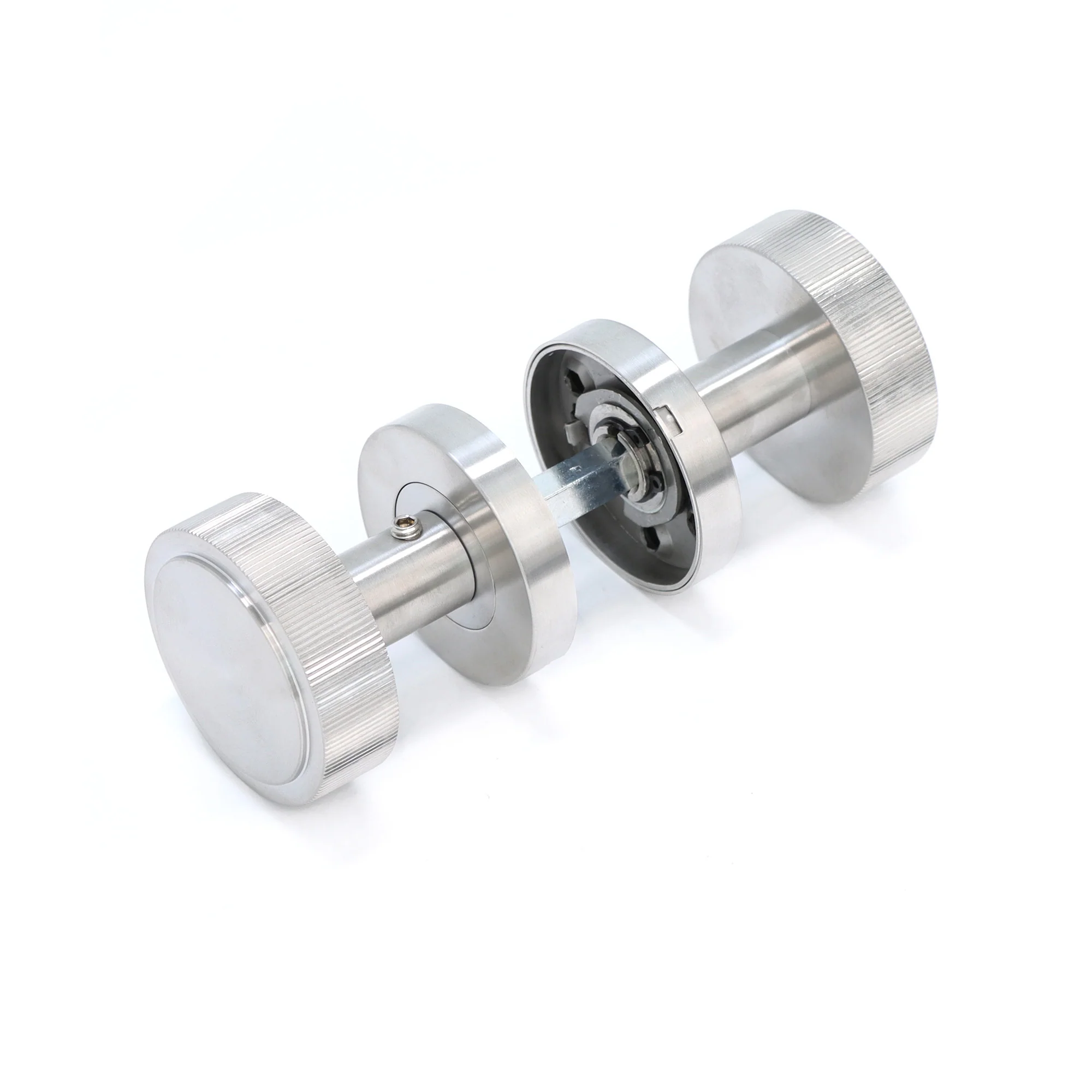 Fluted Round Rose Door Knob Set - Satin Stainless Steel (123401) - Image 6