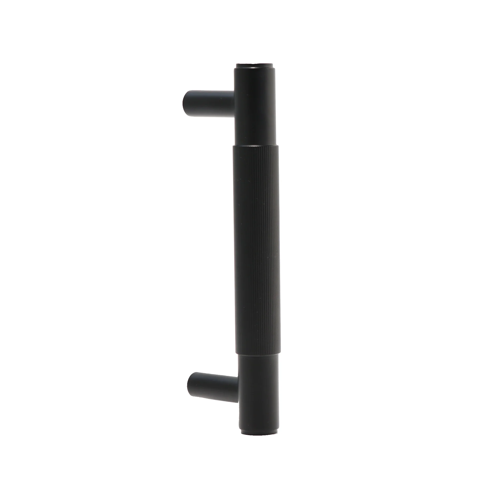 Fluted Small Round T-Bar Pull Handle - Matt Black (123423)