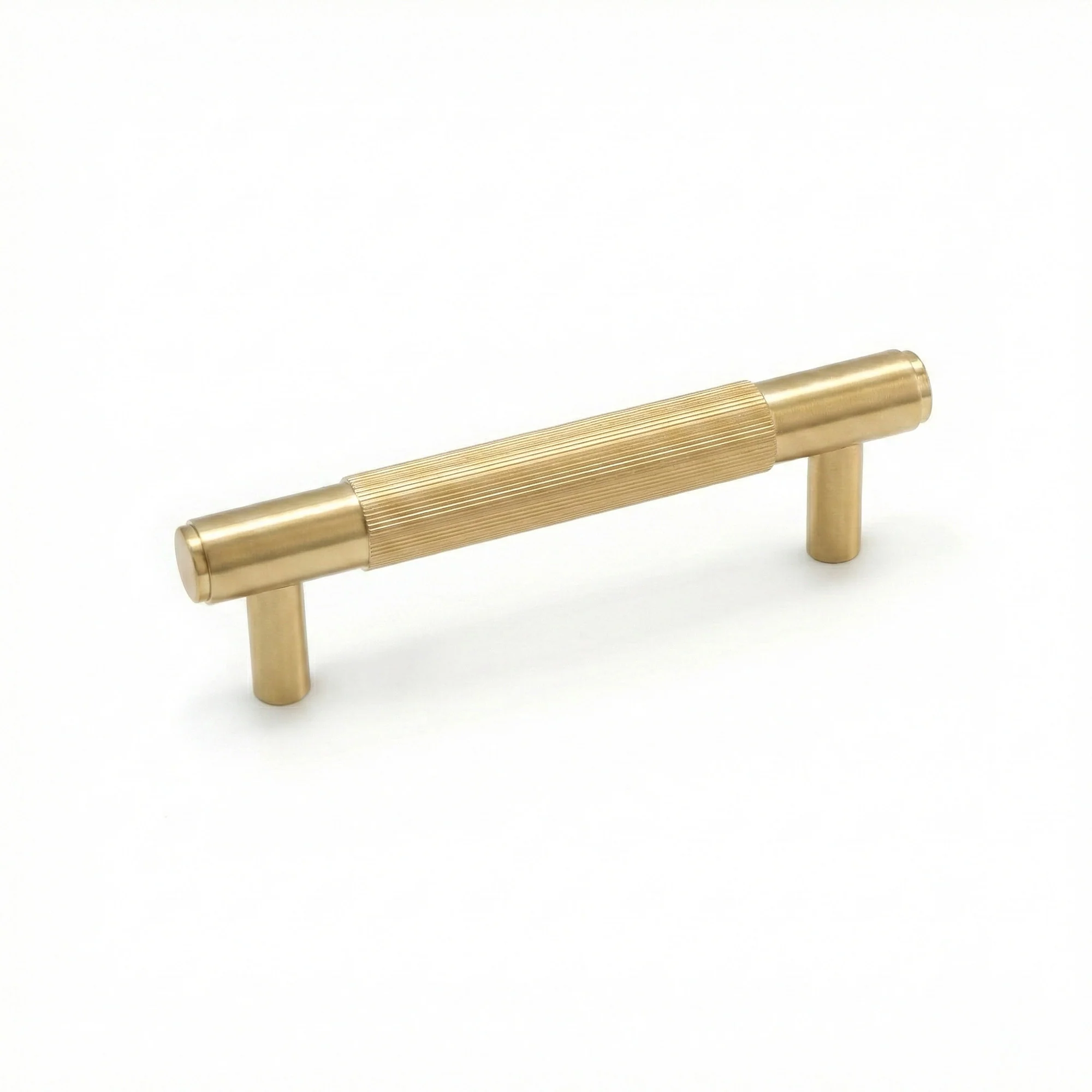Fluted Small Round T-Bar Pull Handle - Satin Gold (123422) - Image 4