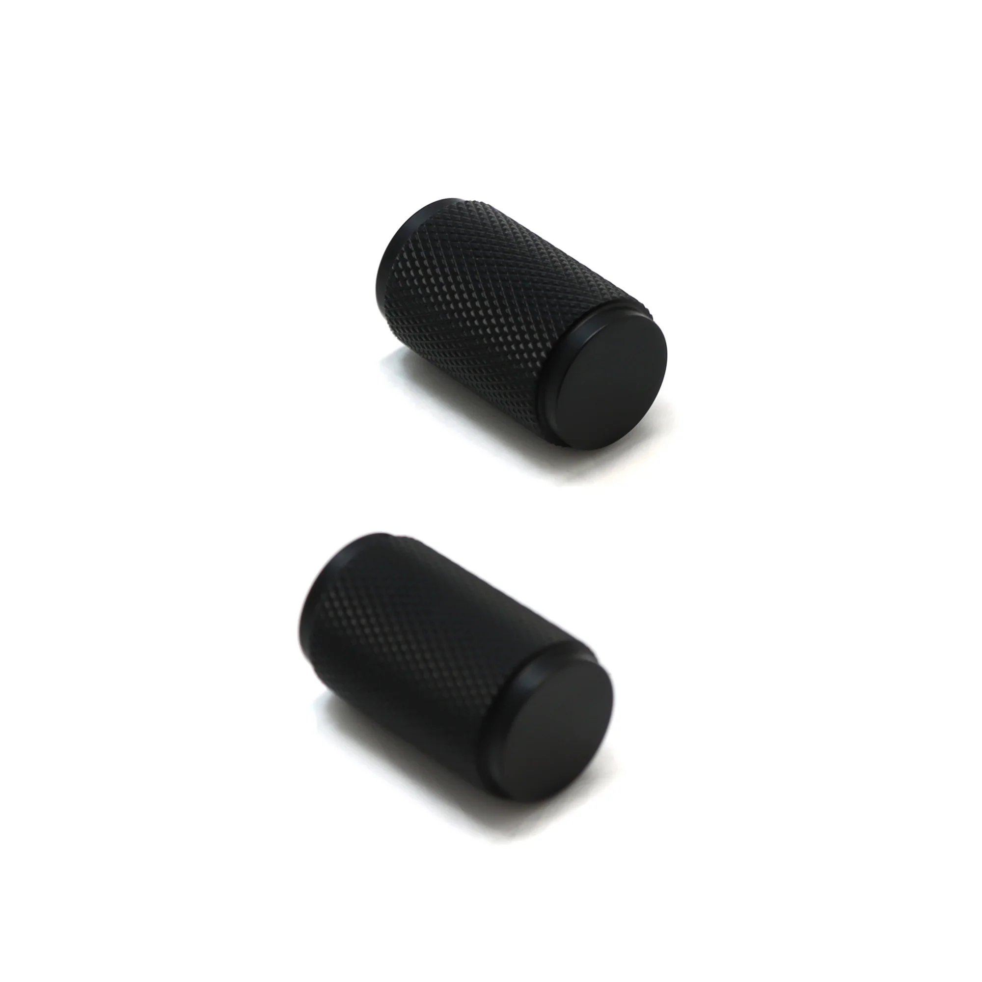 Knurled Large Round Cabinet Door Knob - Matt Black (123438) - Image 3
