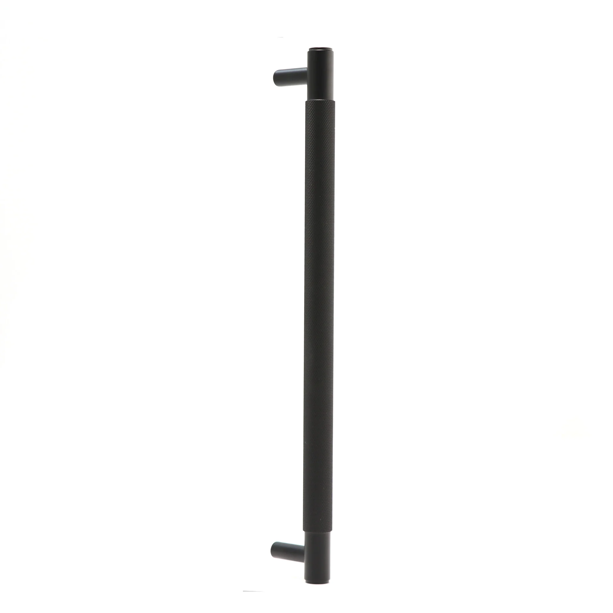 Knurled Large Round T-Bar Pull Handle - Matt Black (123418)