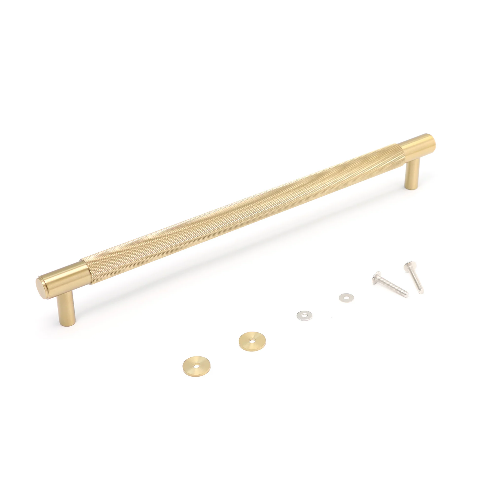 Knurled Large Round T-Bar Pull Handle - Satin Gold (123417) - Image 6