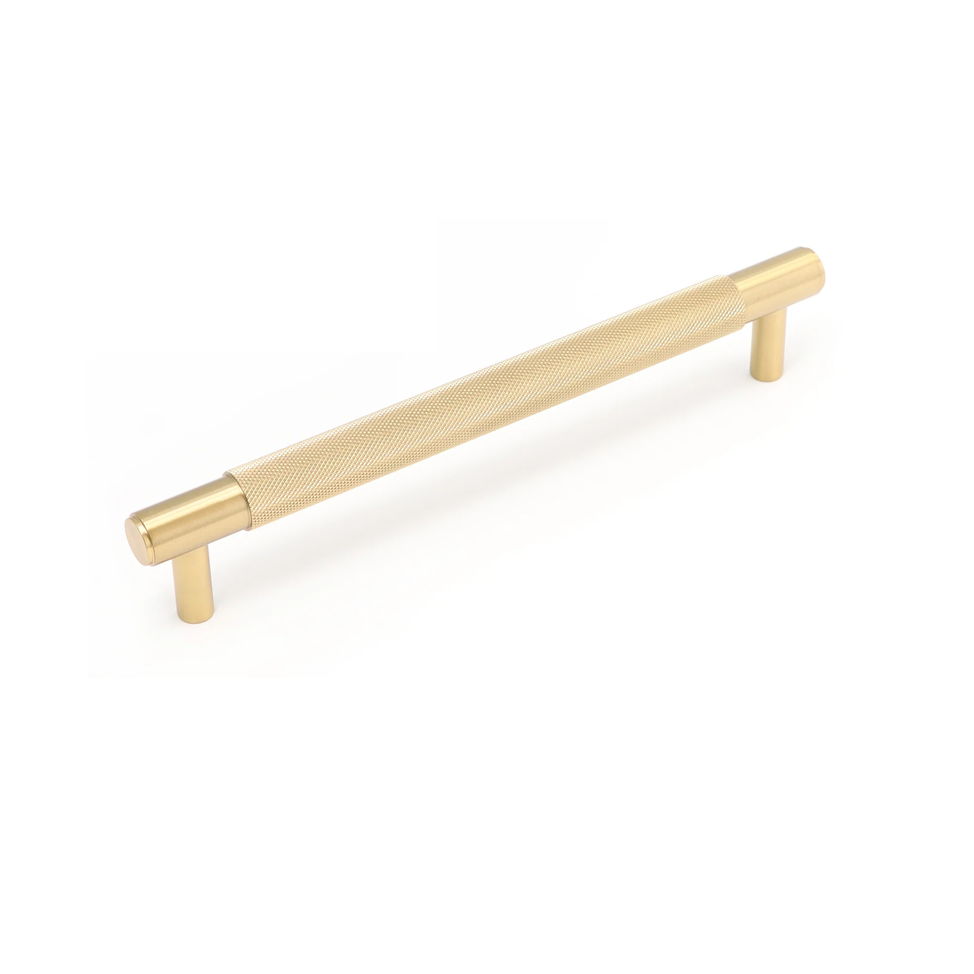Knurled Medium Round T-Bar Pull Handle - Satin Gold (123412) - Image 3