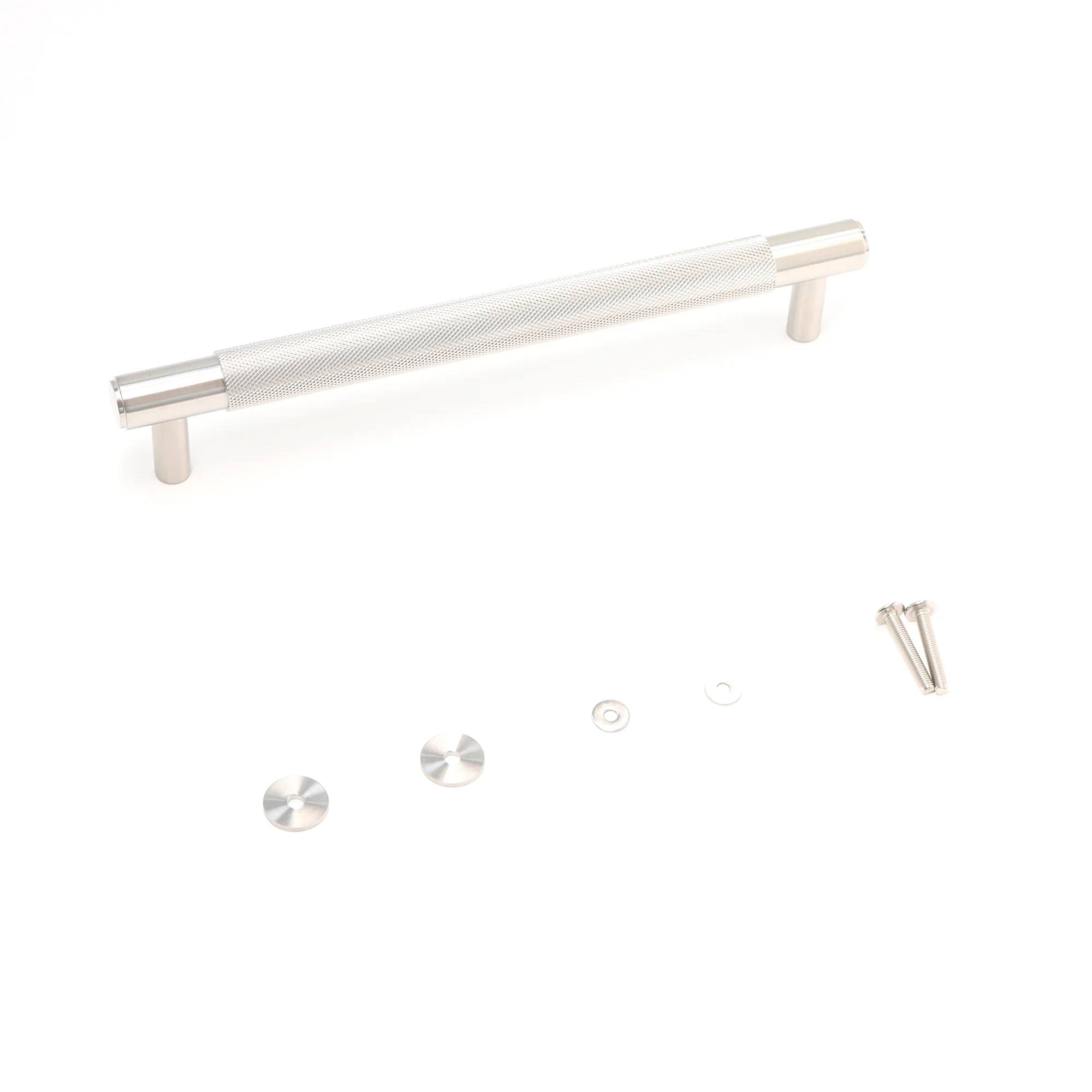 Knurled Medium Round T-Bar Pull Handle - Satin Stainless Steel (123411) - Image 4