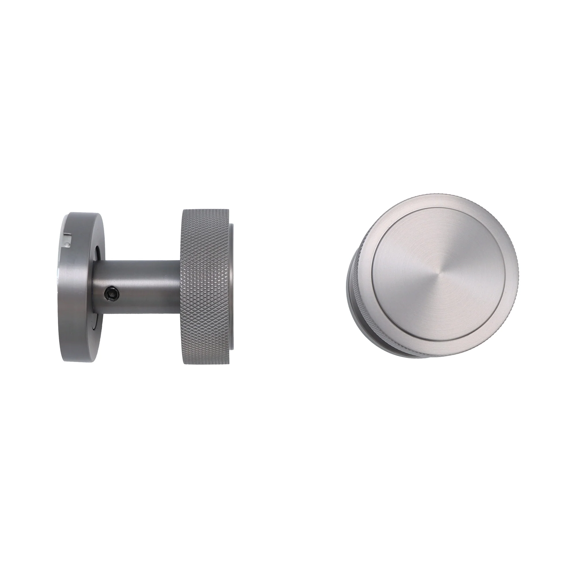 Knurled Round Rose Door Knob Set - Gun Metal (123400) - Image 4
