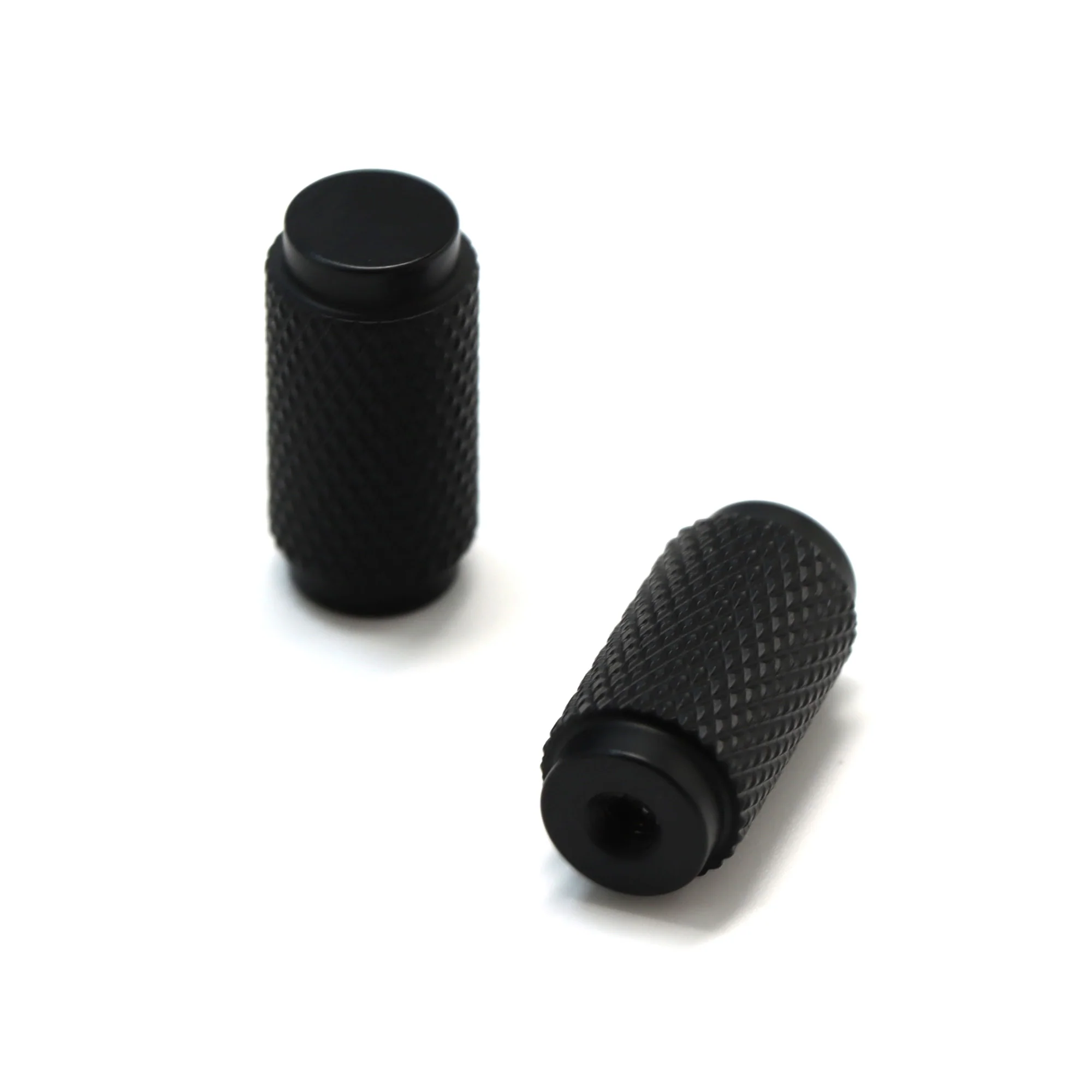 Knurled Small Round Cabinet Door Knob - Matt Black (123448) - Image 2