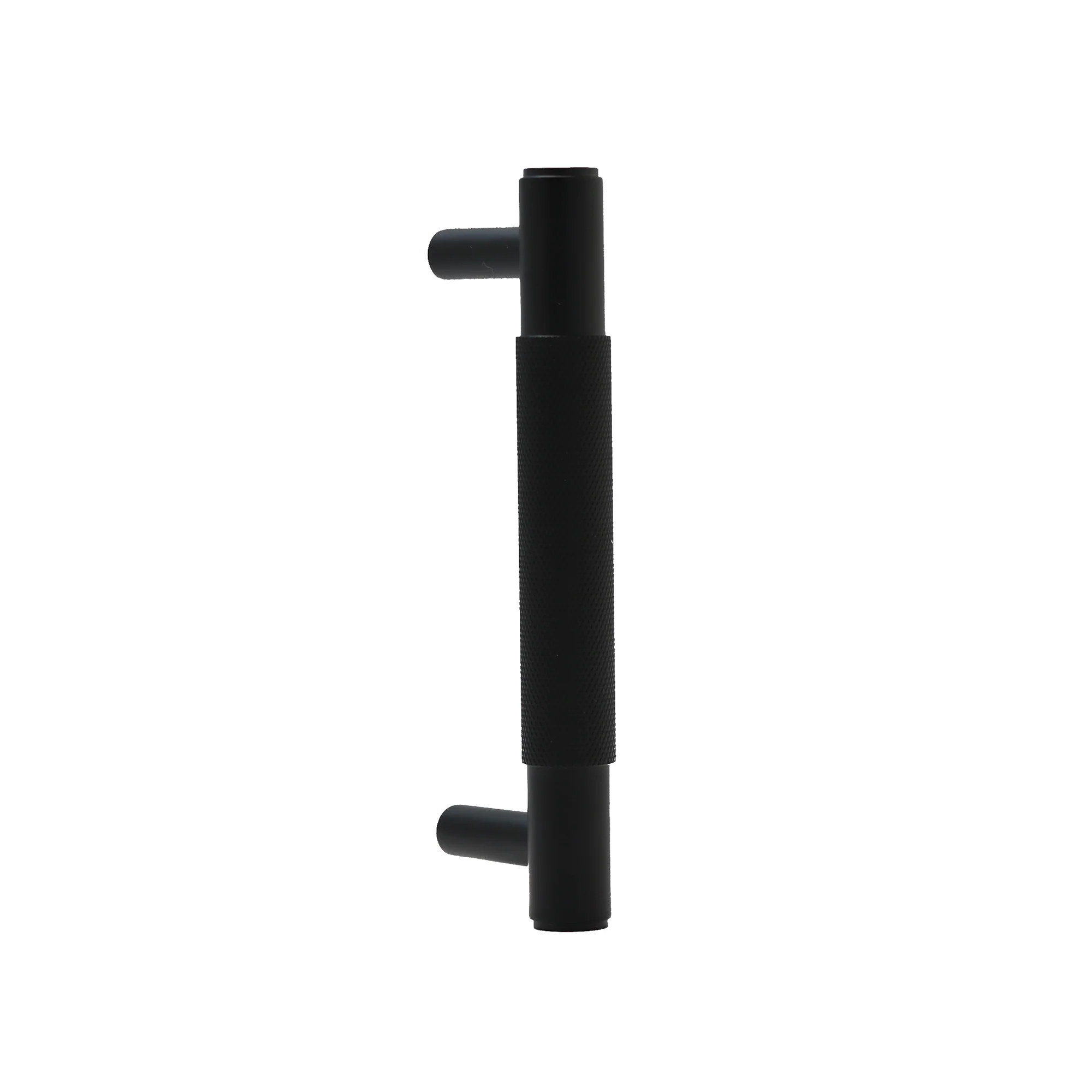 Knurled Small Round T-Bar Pull Handle - Matt Black (123408)