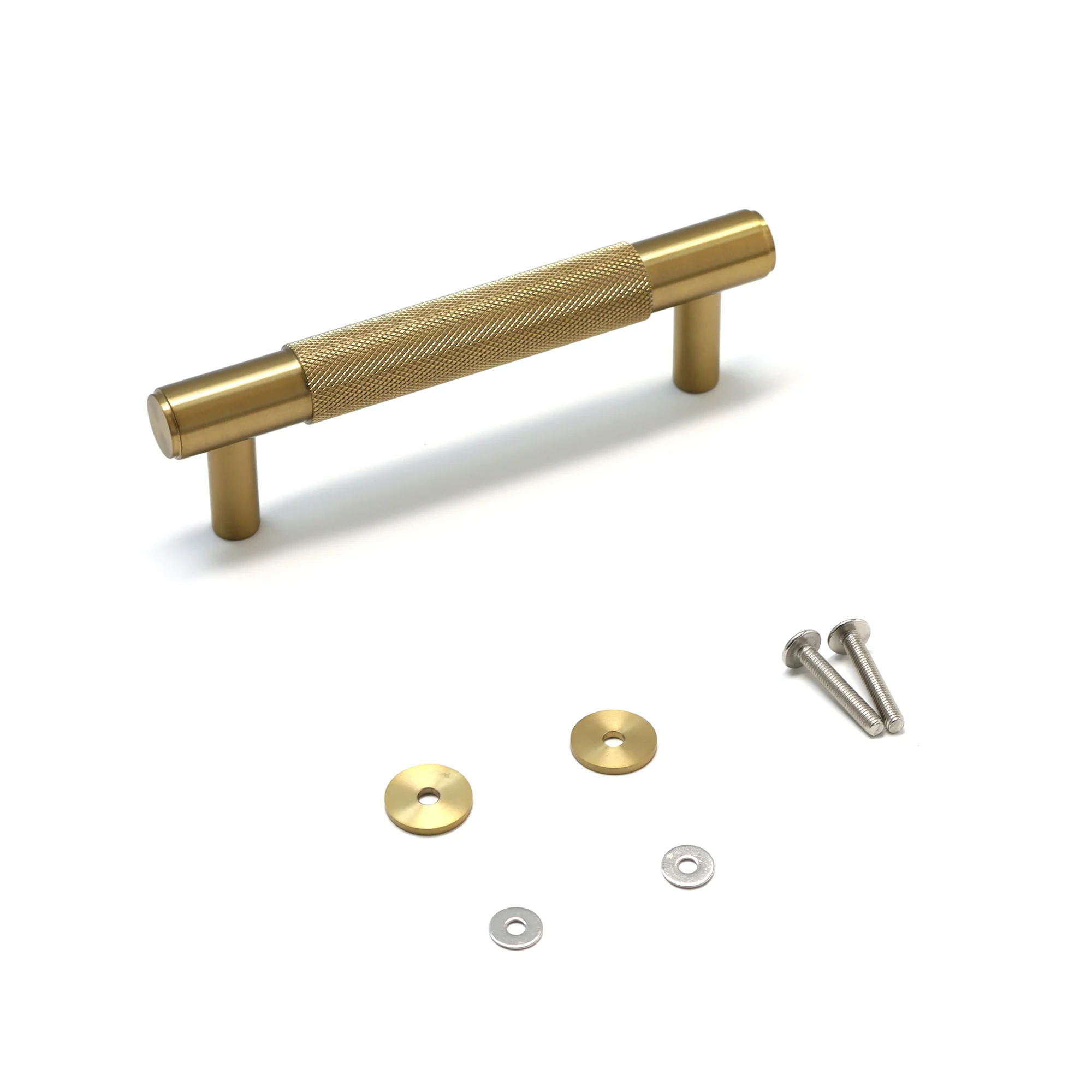 Knurled Small Round T-Bar Pull Handle - Satin Gold (123407) - Image 4