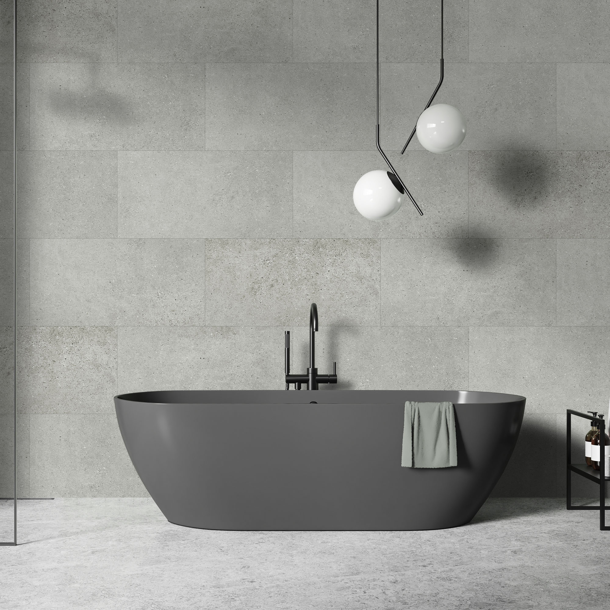 Terrazzo Stone - Luxe Vision SPC 4mm UV Resistant Coating Wall Panelling Sample - LT-4380 (SKU-345290) - Image 3