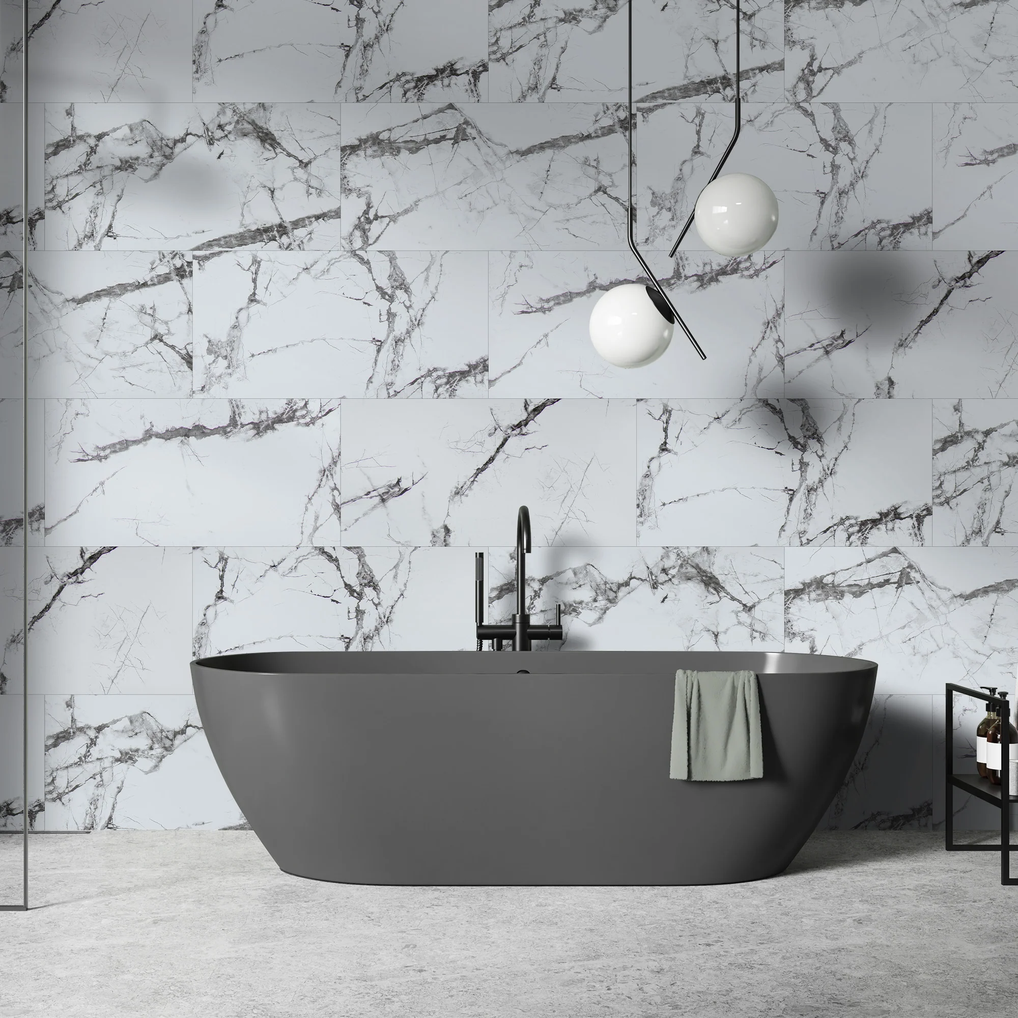 White Marble - Luxe Vision SPC 4mm UV Resistant Coating Wall Panelling Sample - LT-2661 (SKU-345284) - Image 3