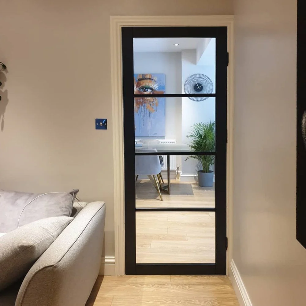 Graphite Black Internal Fully Finished Industrial Studio 4 Light Clear Glass Door (105833) - Image 7