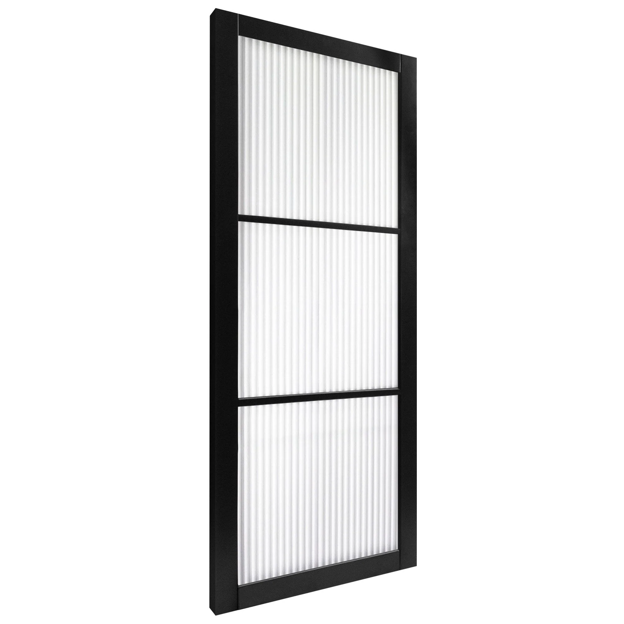 Internal Primed Industrial 2.0 Lifestyle 3 Light Reeded Glass Door (119738) - Image 2