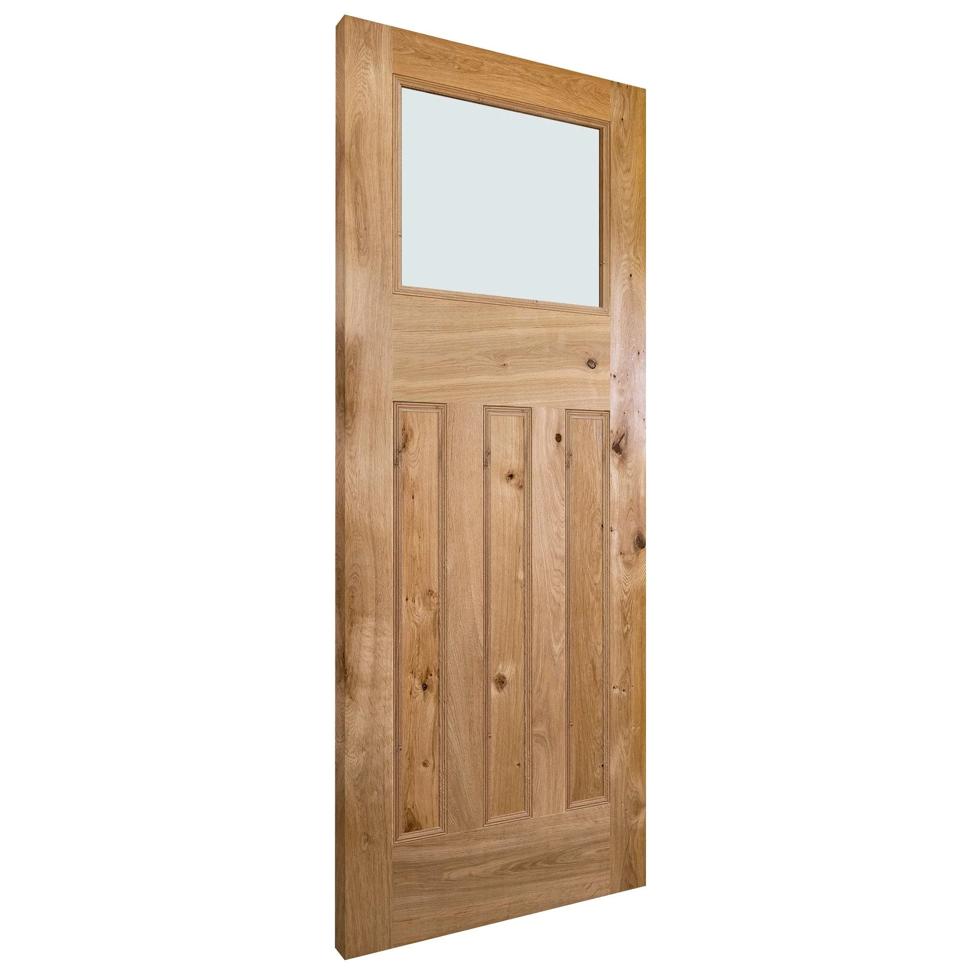 Internal Rustic Oak Fully Finished 1930's DX Obscure Glass Door (119850) - Image 2