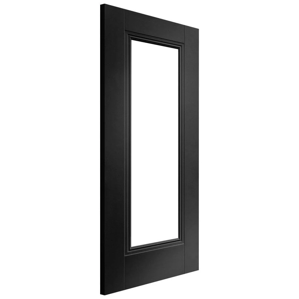 Jet Black Internal Fully Finished 1 Light Clear Glass Elegance Lancaster Door (124169) - Image 2