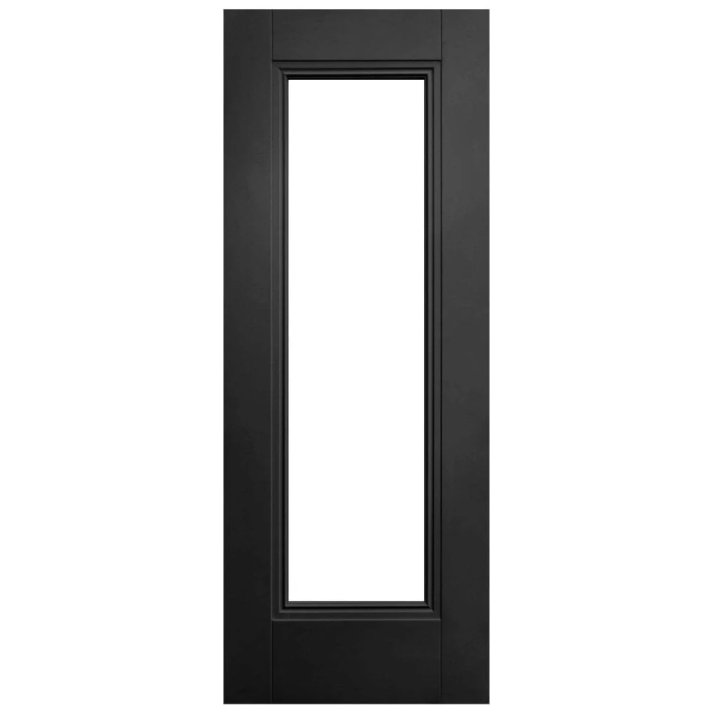 Jet Black Internal Fully Finished 1 Light Clear Glass Elegance Lancaster Door (124169) - Image 3