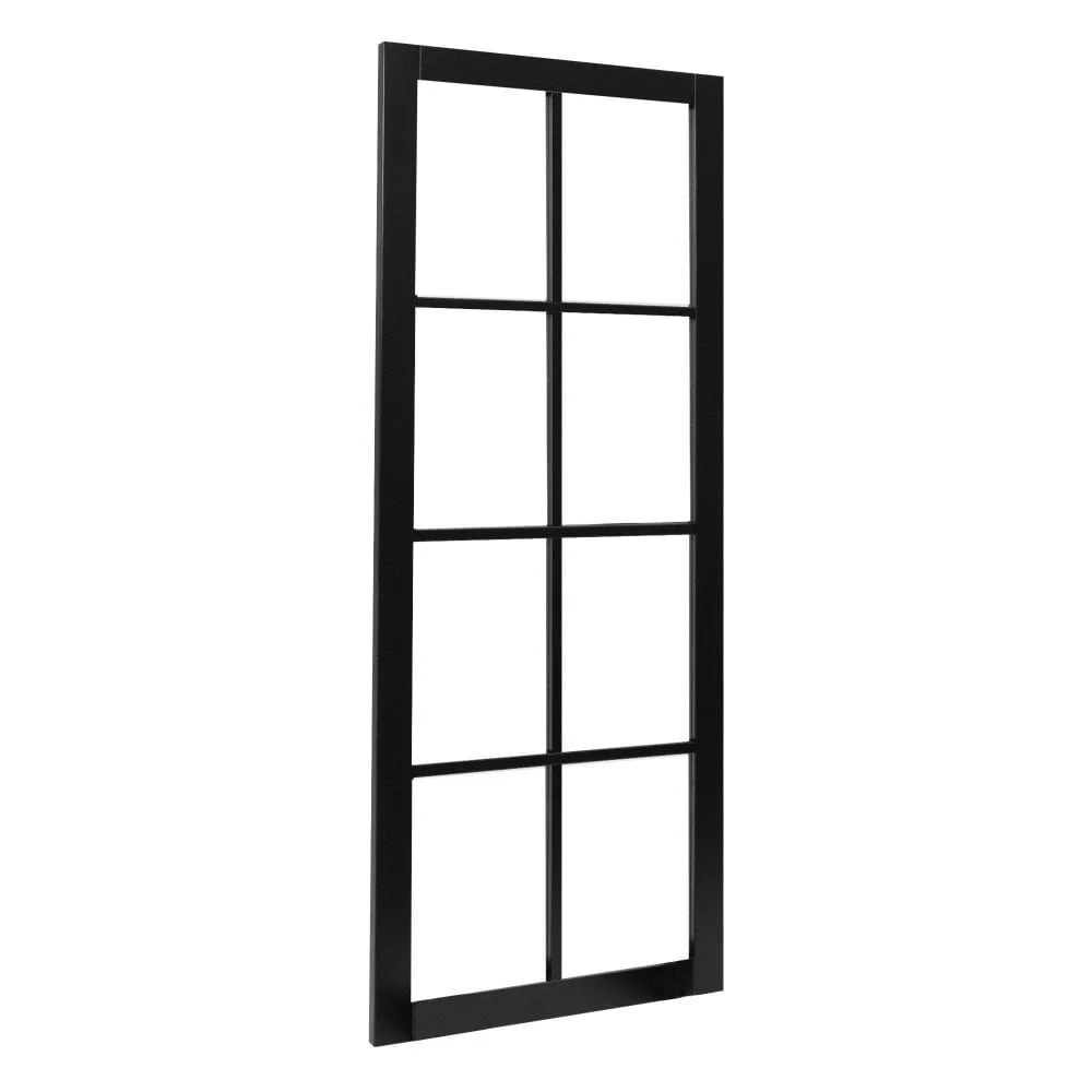 Jet Black Internal Fully Finished 8 Light Clear Glass Industrial Studio Door (124164) - Image 2