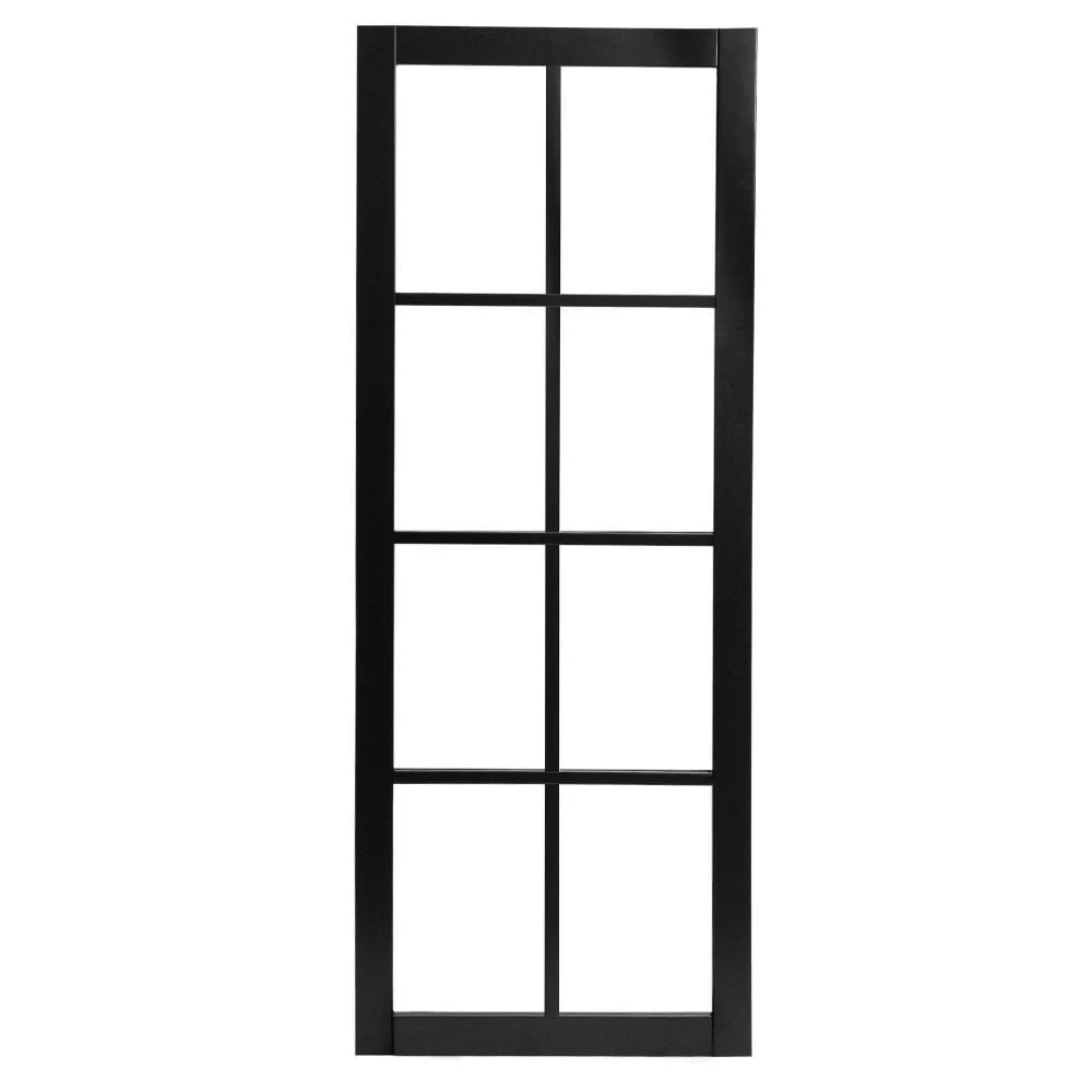 Jet Black Internal Fully Finished 8 Light Clear Glass Industrial Studio Door (124164) - Image 3