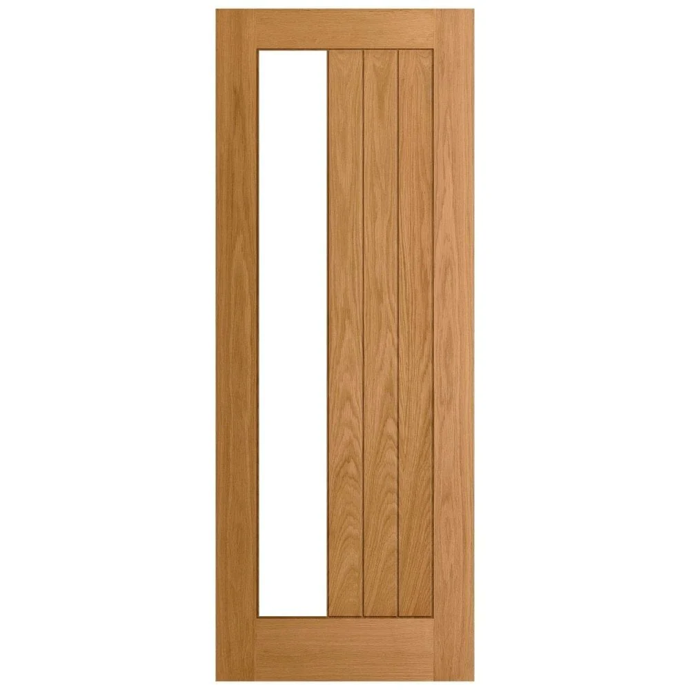Oak Internal Fully Finished Farley 1 Light Clear Offset Glass Made-to-Measure FD30 Fire Door (122643) - Image 3